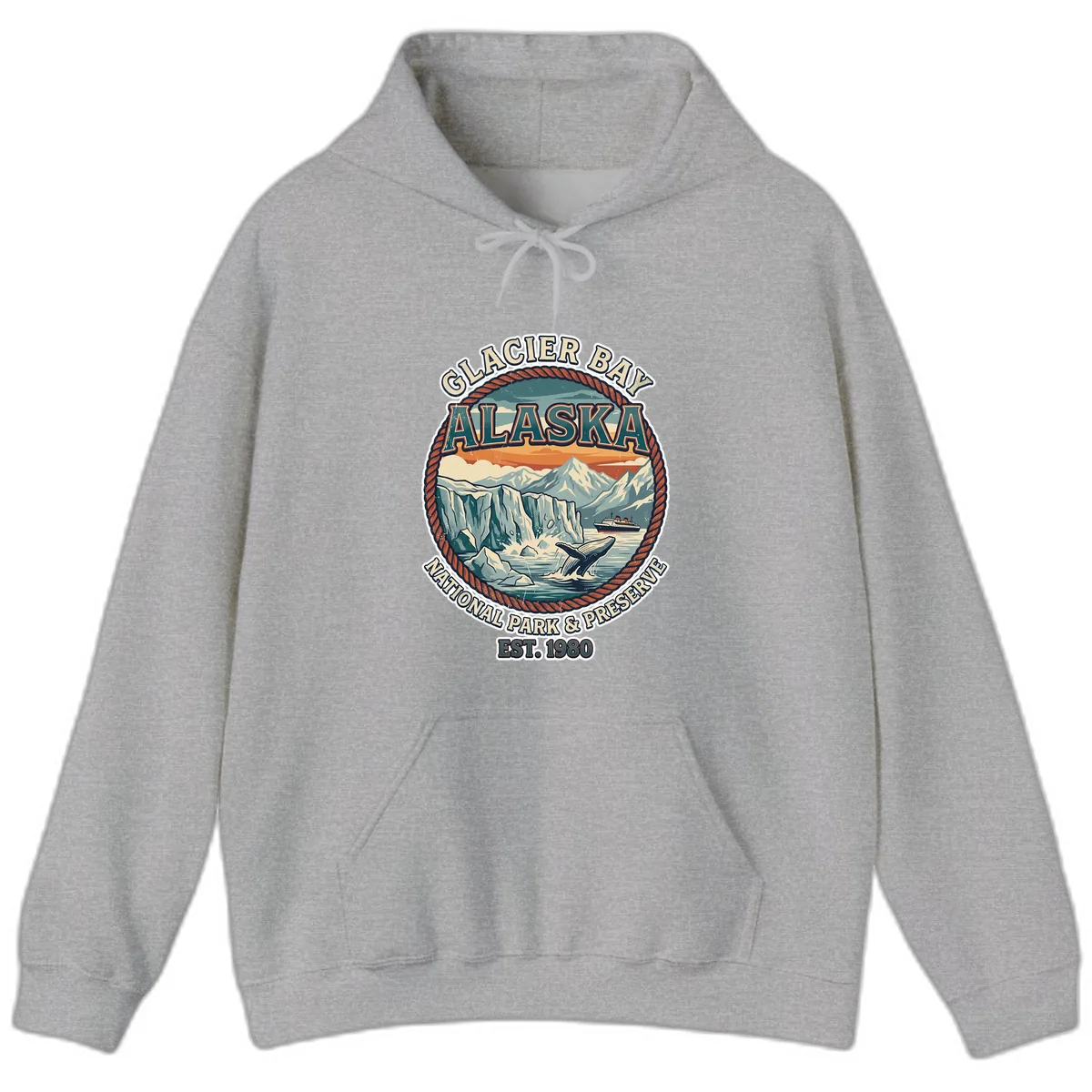 Glacier Bay National Park & Preserve Hoodie in Sport Grey