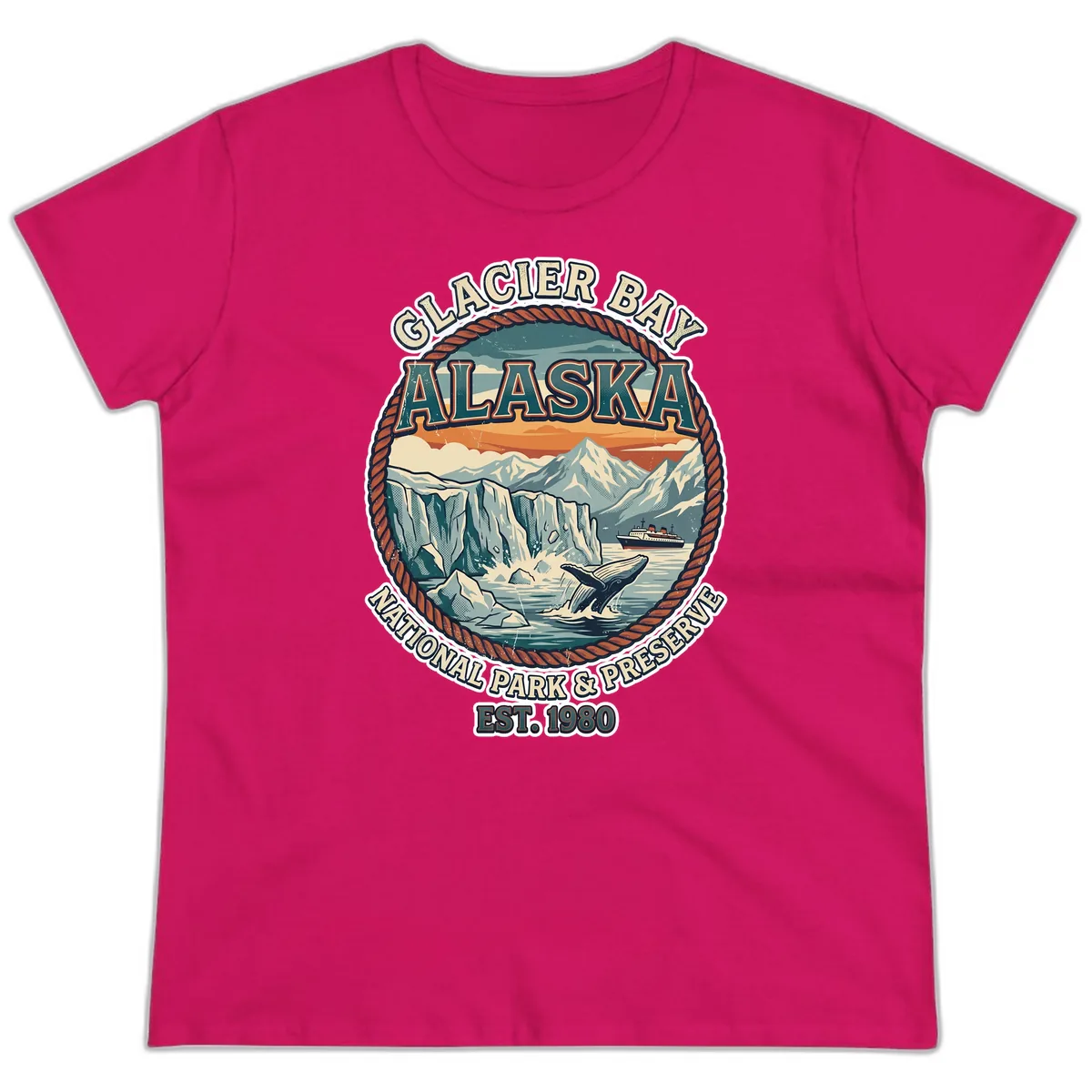 Glacier Bay National Park & Preserve Ladies Tee in Heliconia
