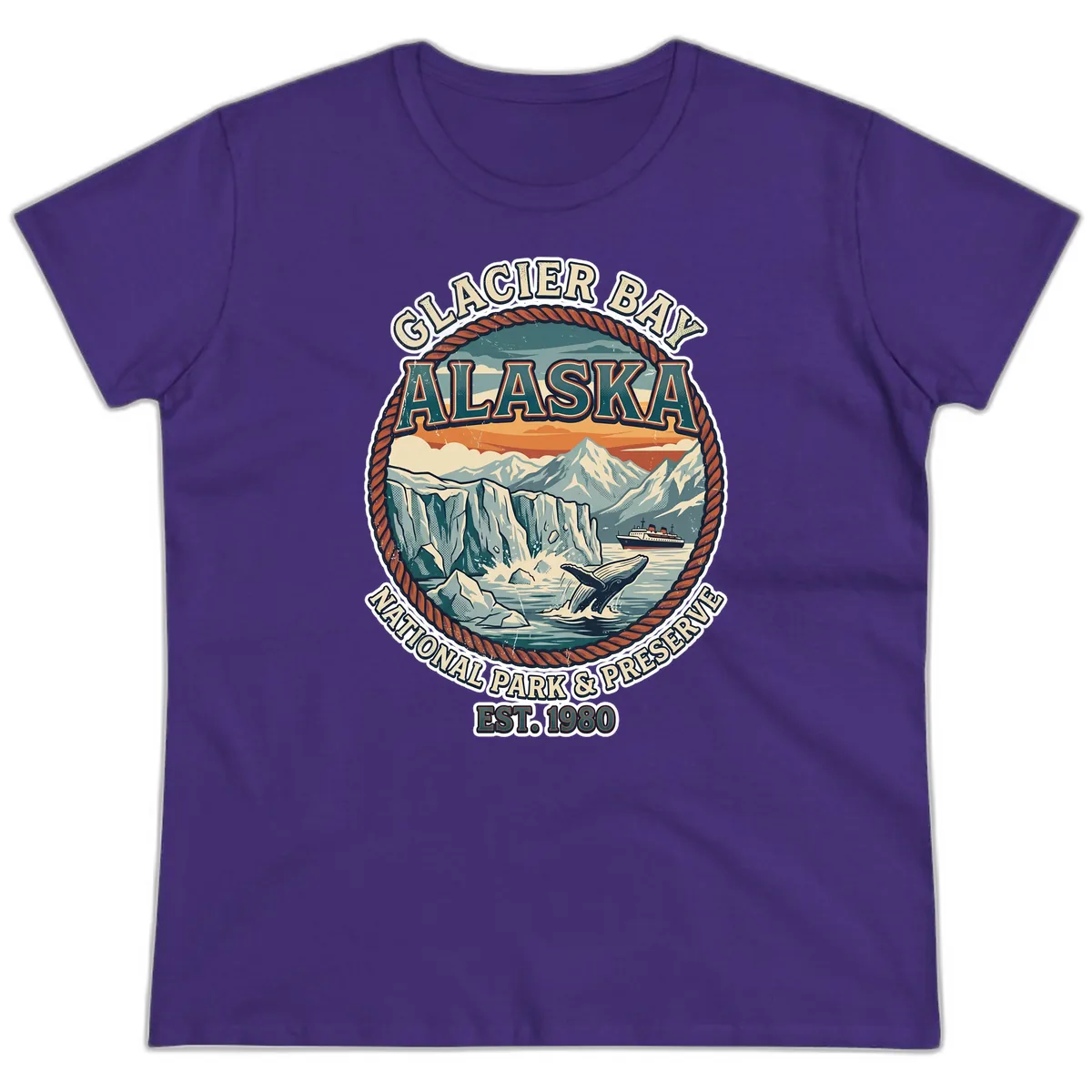 Glacier Bay National Park & Preserve Ladies Tee in Purple