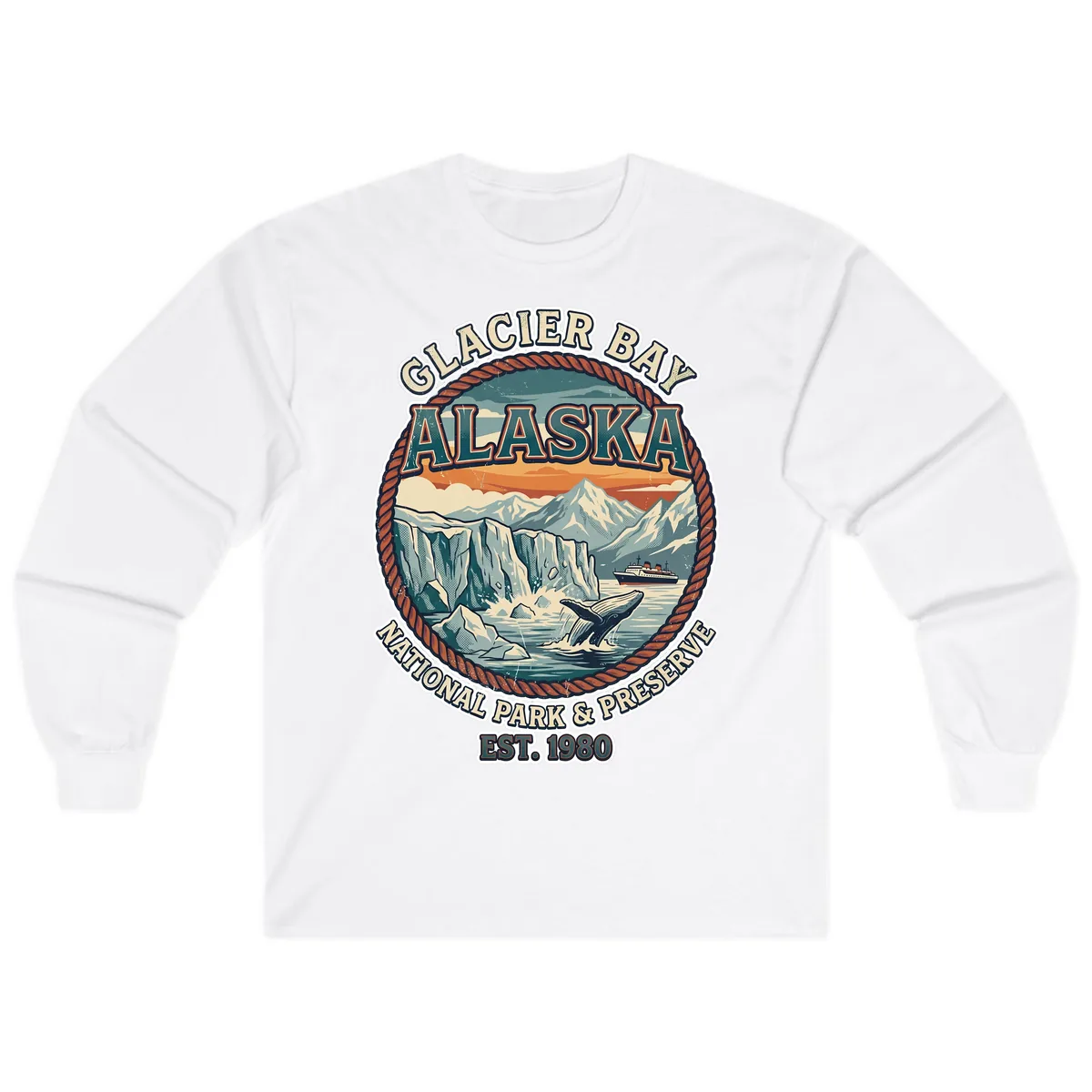 Glacier Bay National Park & Preserve Long Sleeve in White