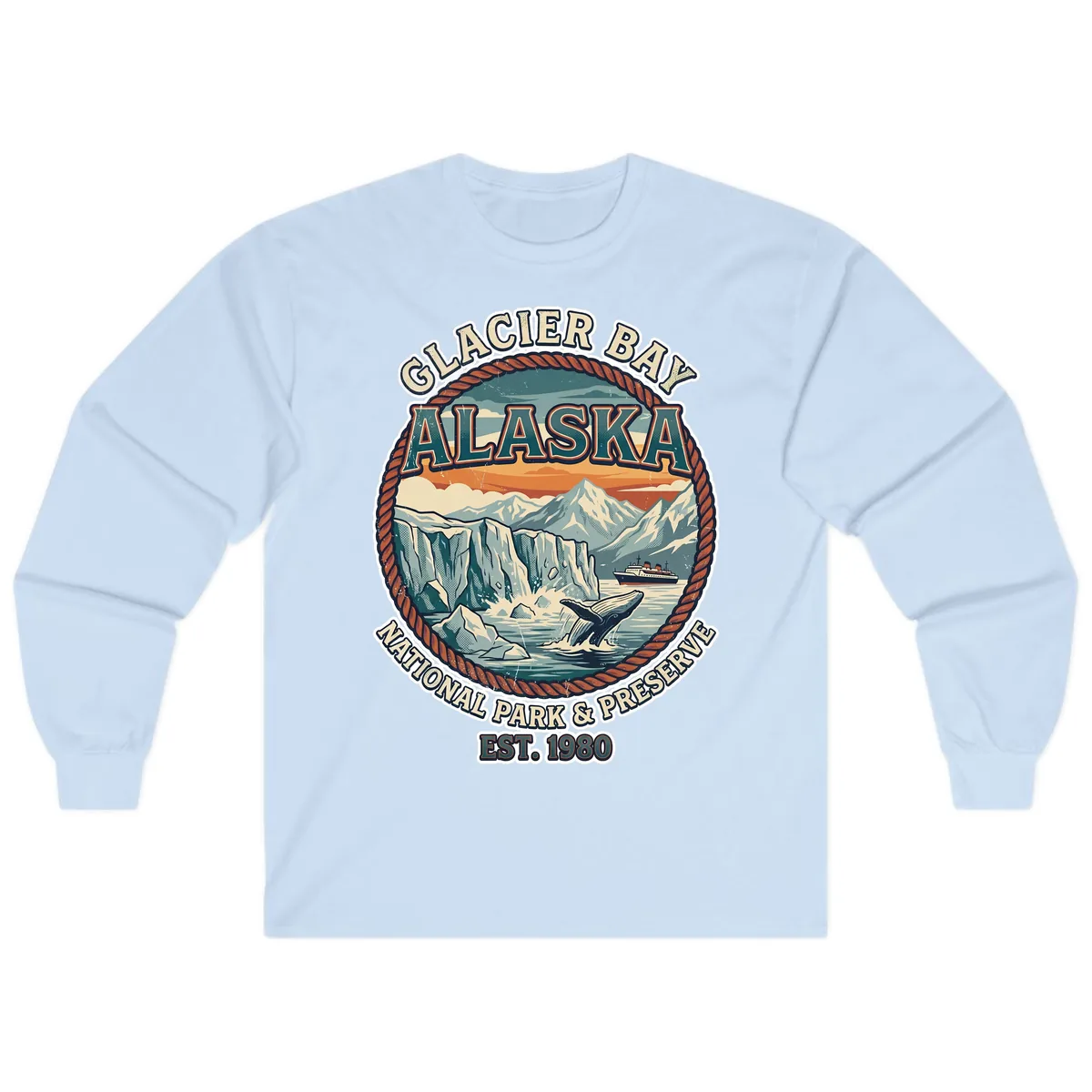 Glacier Bay National Park & Preserve Long Sleeve in Light Blue