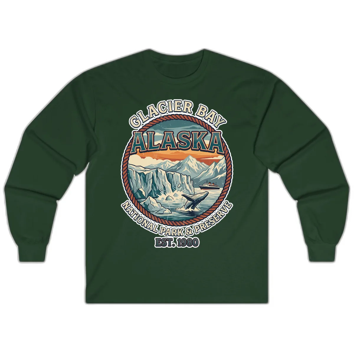 Glacier Bay National Park & Preserve Long Sleeve in Forest Green