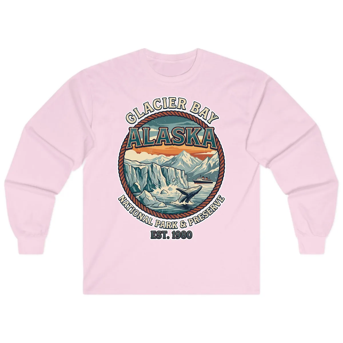 Glacier Bay National Park & Preserve Long Sleeve in Light Pink