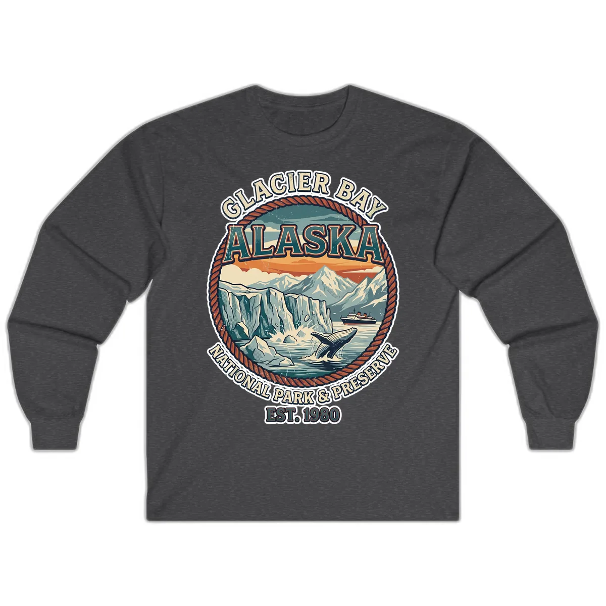 Glacier Bay National Park & Preserve Long Sleeve in Dark Heather