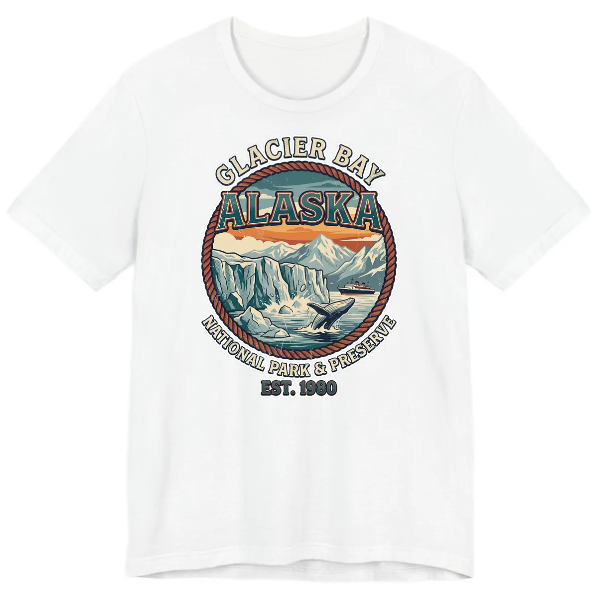 Glacier Bay National Park & Preserve Premium T-Shirt in White