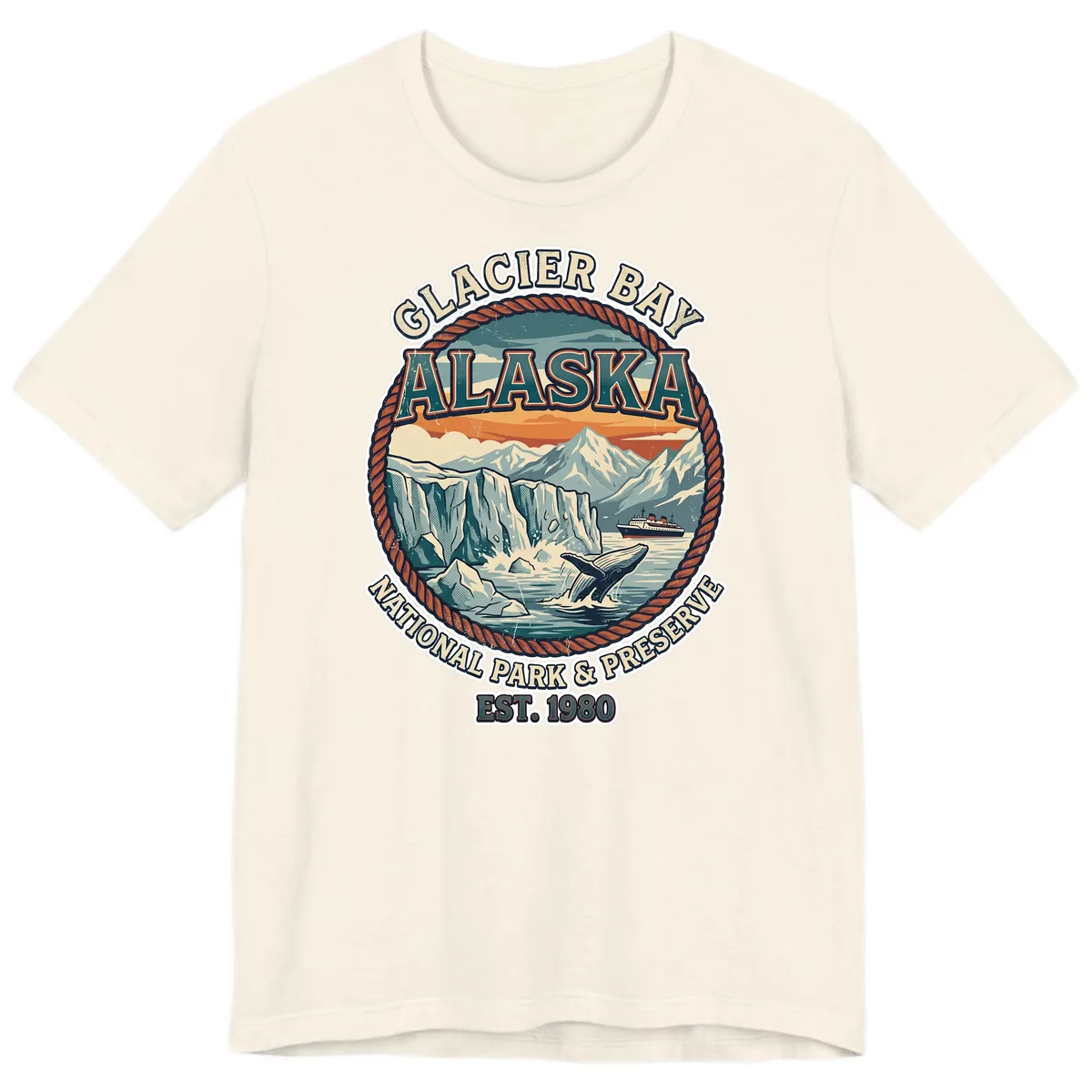 Glacier Bay National Park & Preserve Premium T-Shirt in Natural