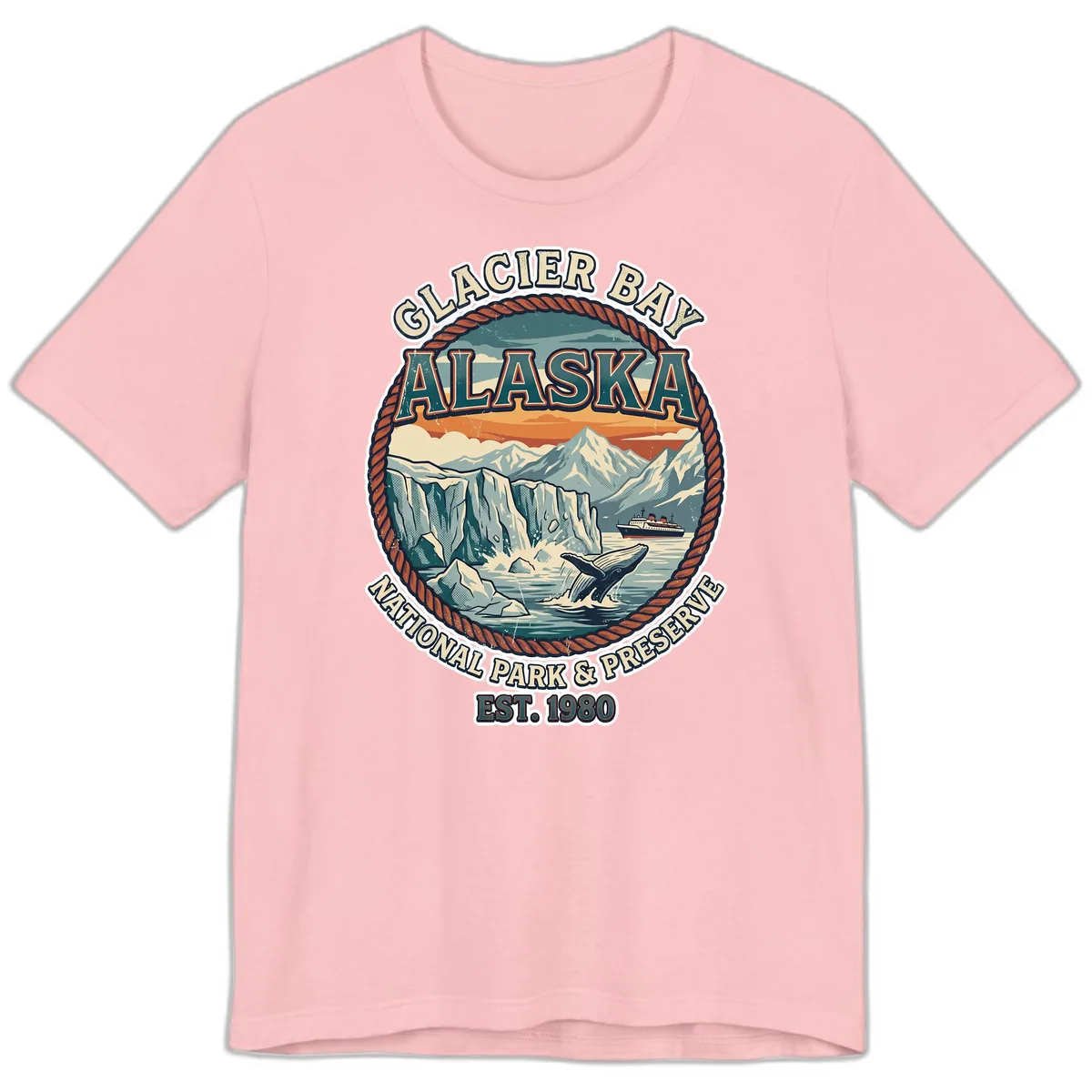 Glacier Bay National Park & Preserve Premium T-Shirt in Pink