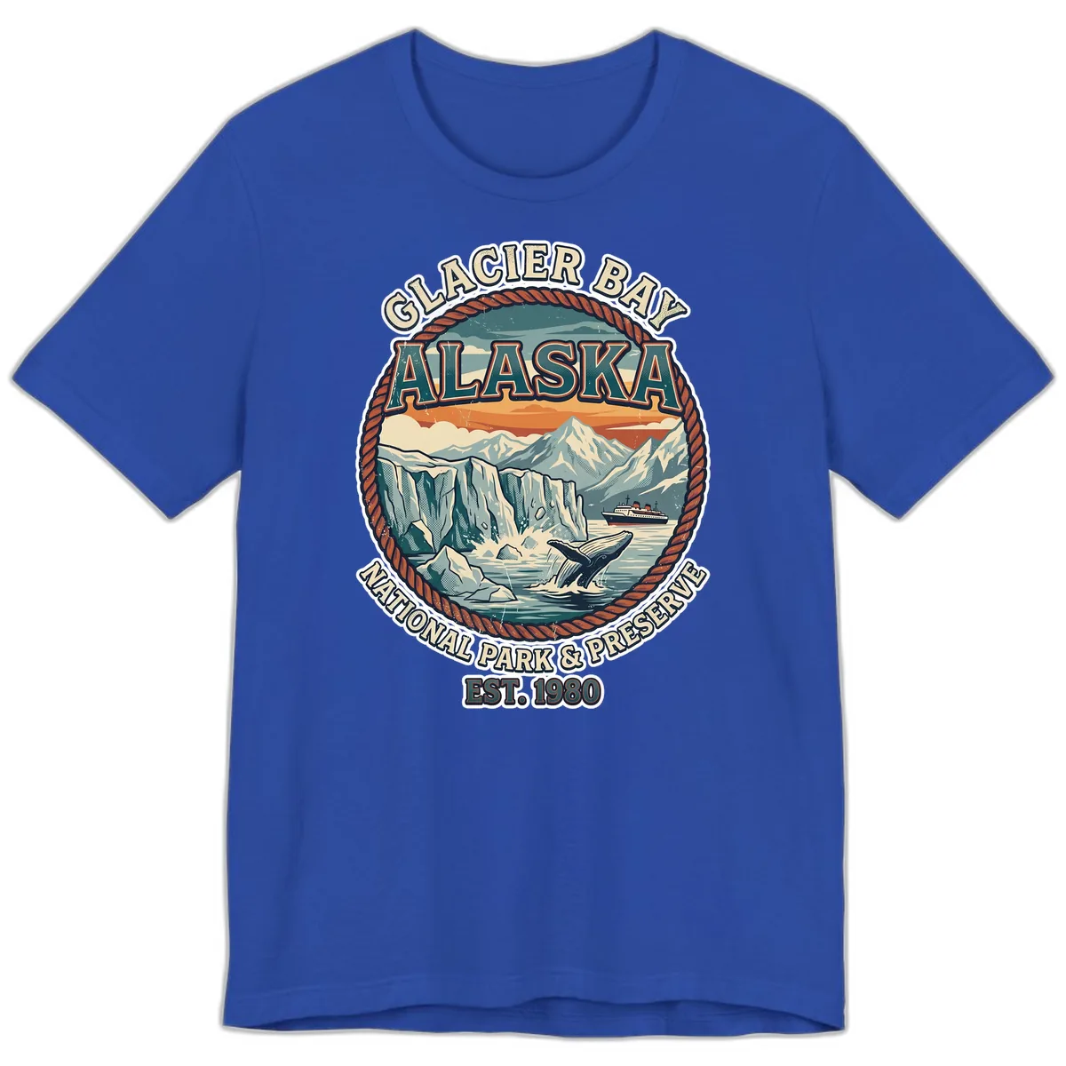 Glacier Bay National Park & Preserve Premium T-Shirt in True Royal