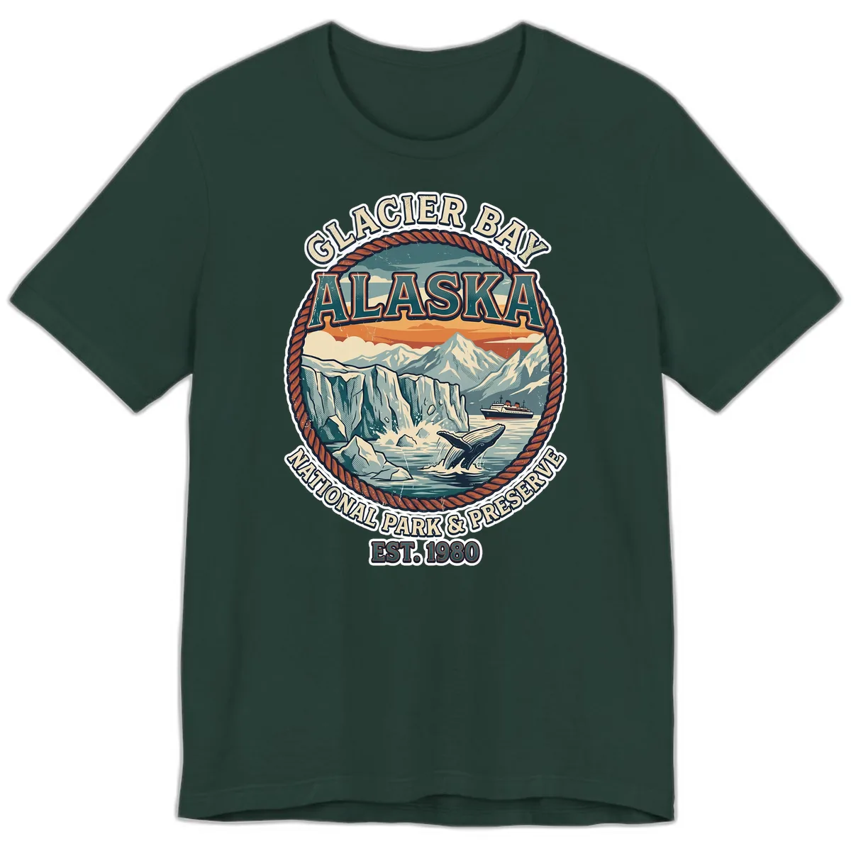 Glacier Bay National Park & Preserve Premium T-Shirt in Forest