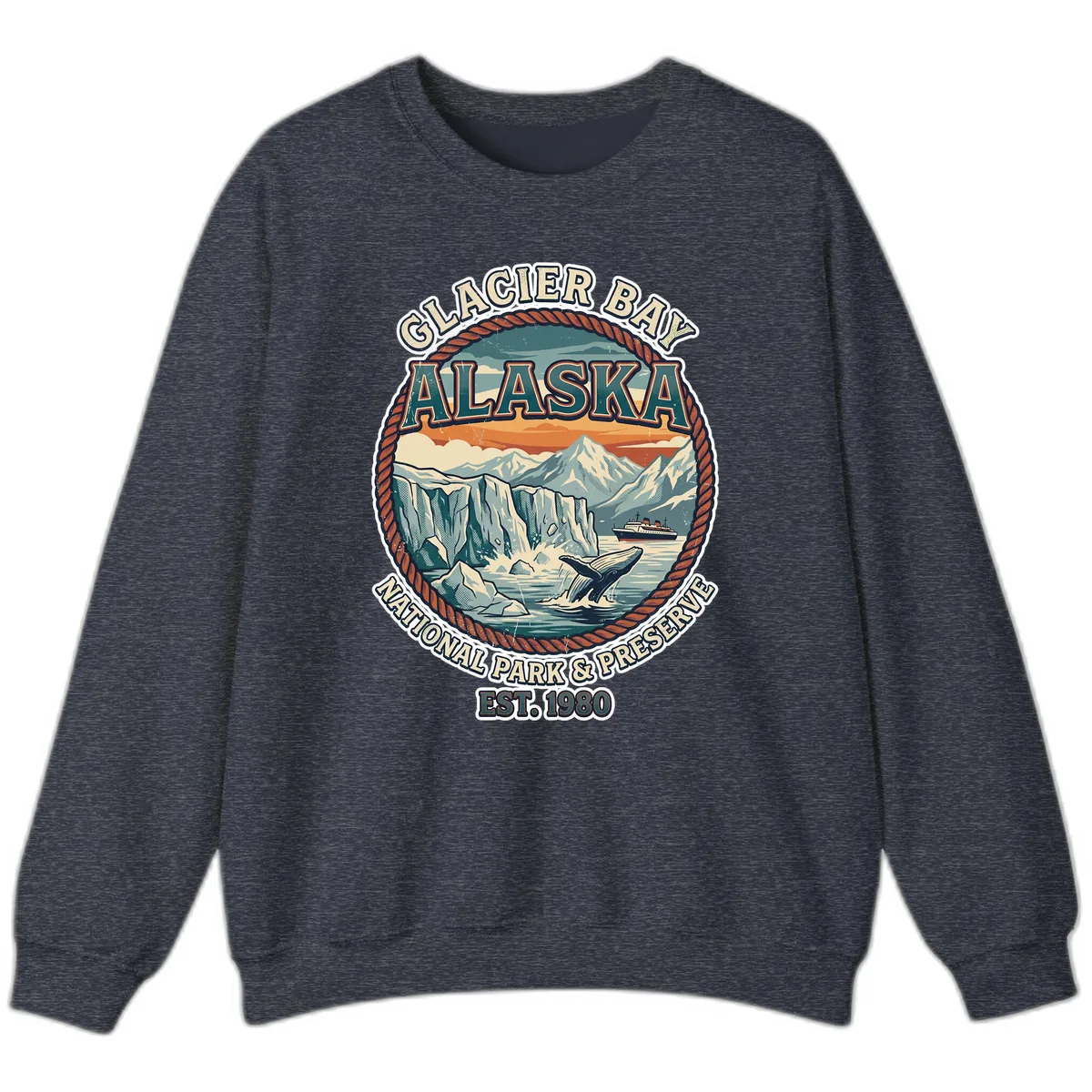 Glacier Bay National Park & Preserve Sweatshirt in Heather Sport Dark Navy