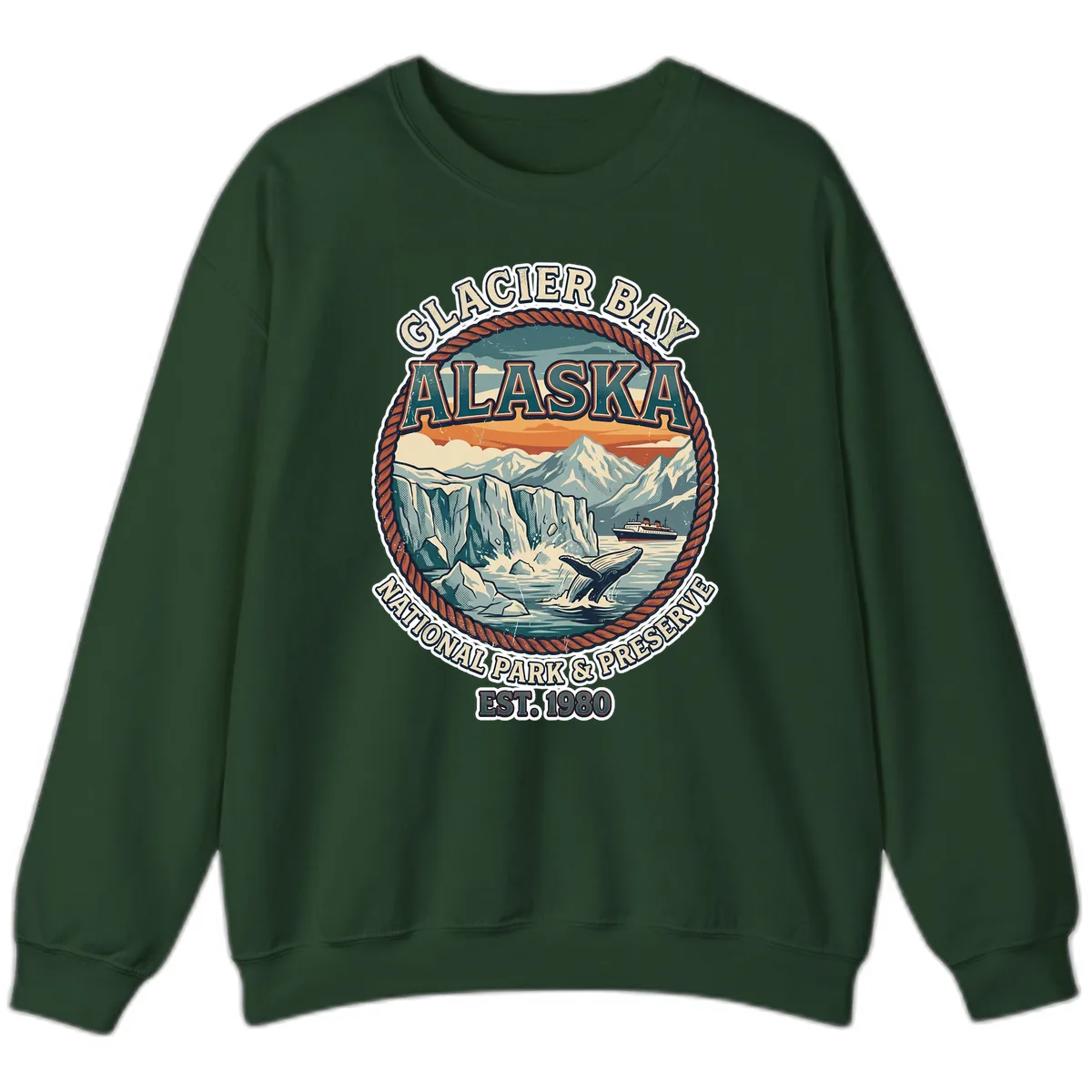 Glacier Bay National Park & Preserve Sweatshirt in Forest Green
