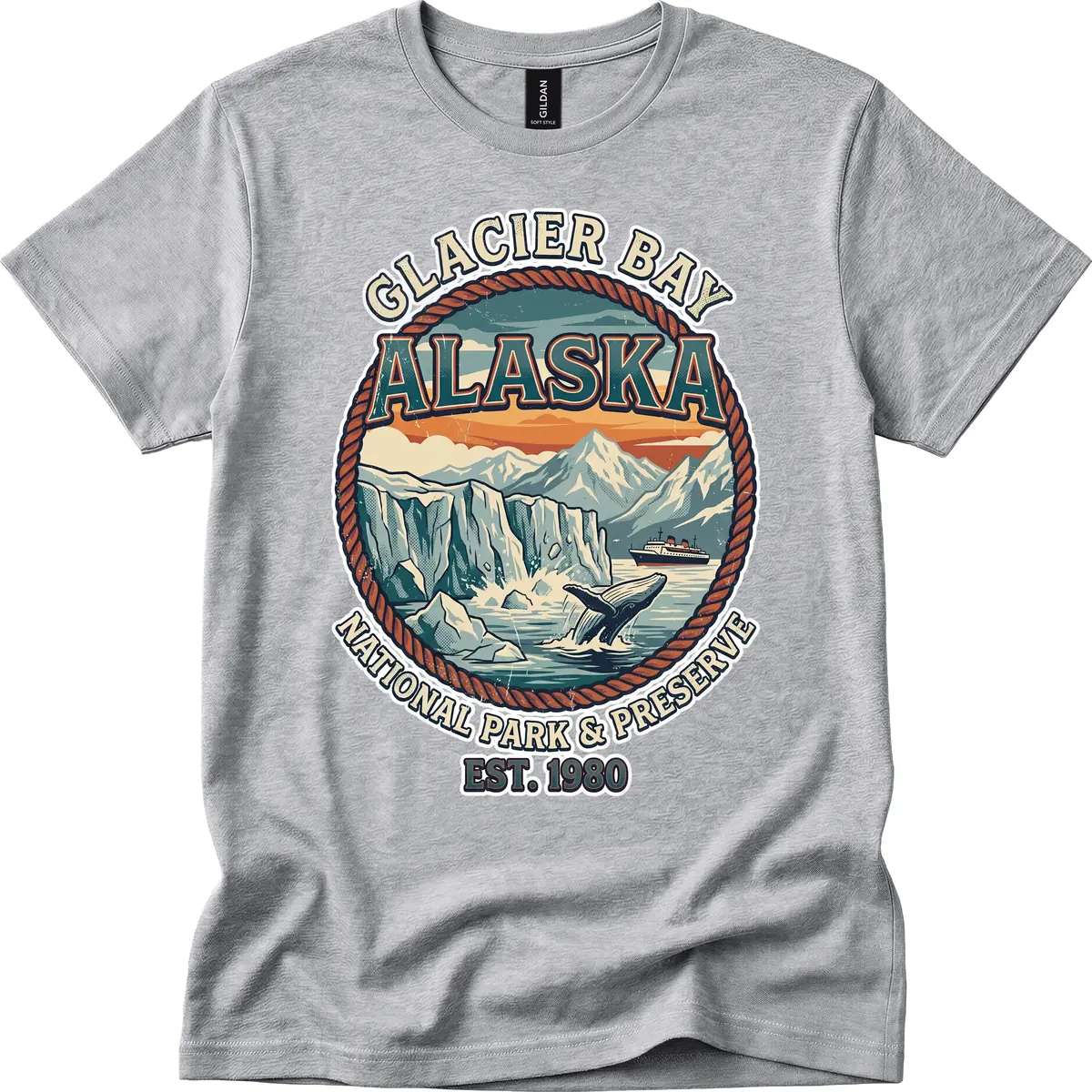 Glacier Bay National Park & Preserve T-Shirt in Sport Grey