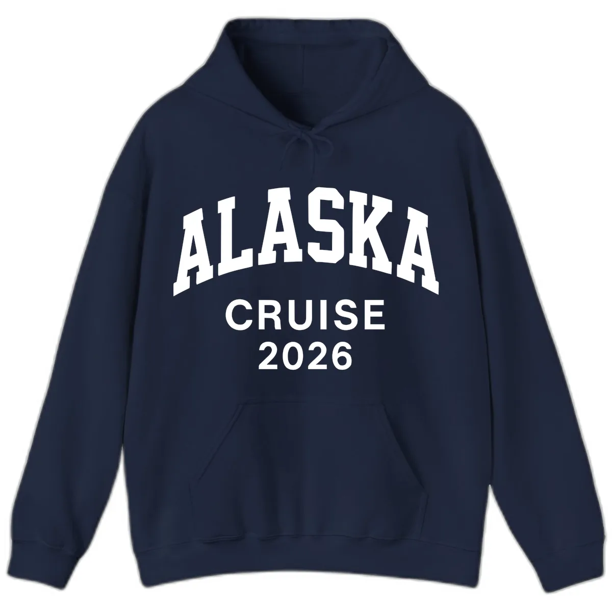 Alaska Cruise 2026 Bold Text Design Hoodie in Navy