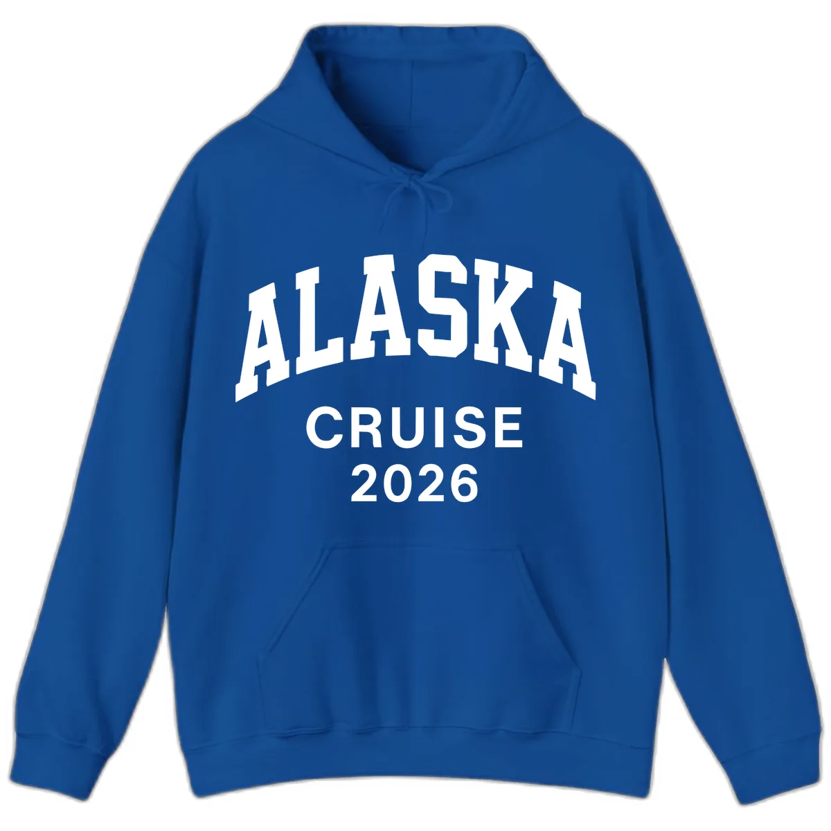 Alaska Cruise 2026 Bold Text Design Hoodie in Royal