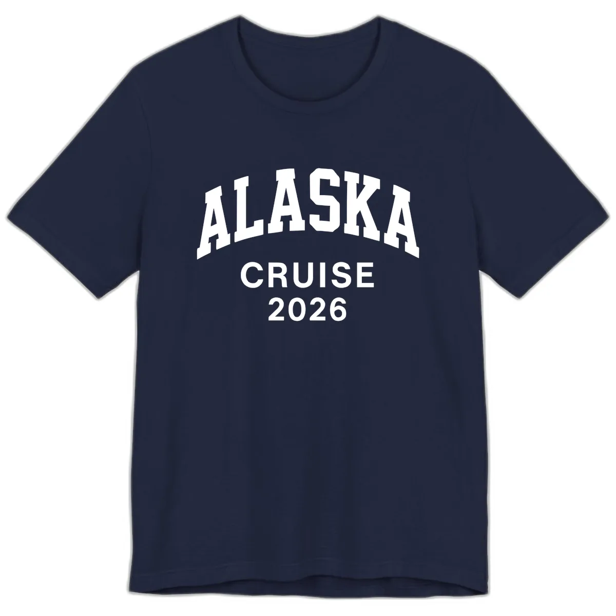 Alaska Cruise 2026 Bold Text Design Premium T-Shirt in Navy