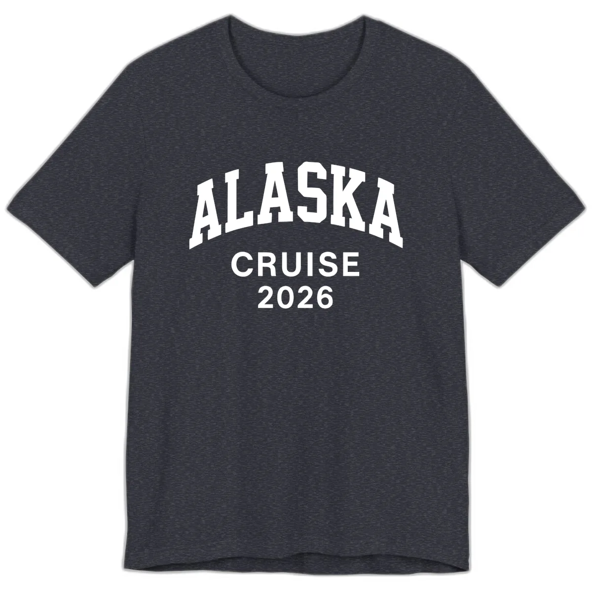 Alaska Cruise 2026 Bold Text Design Premium T-Shirt in Heather Navy