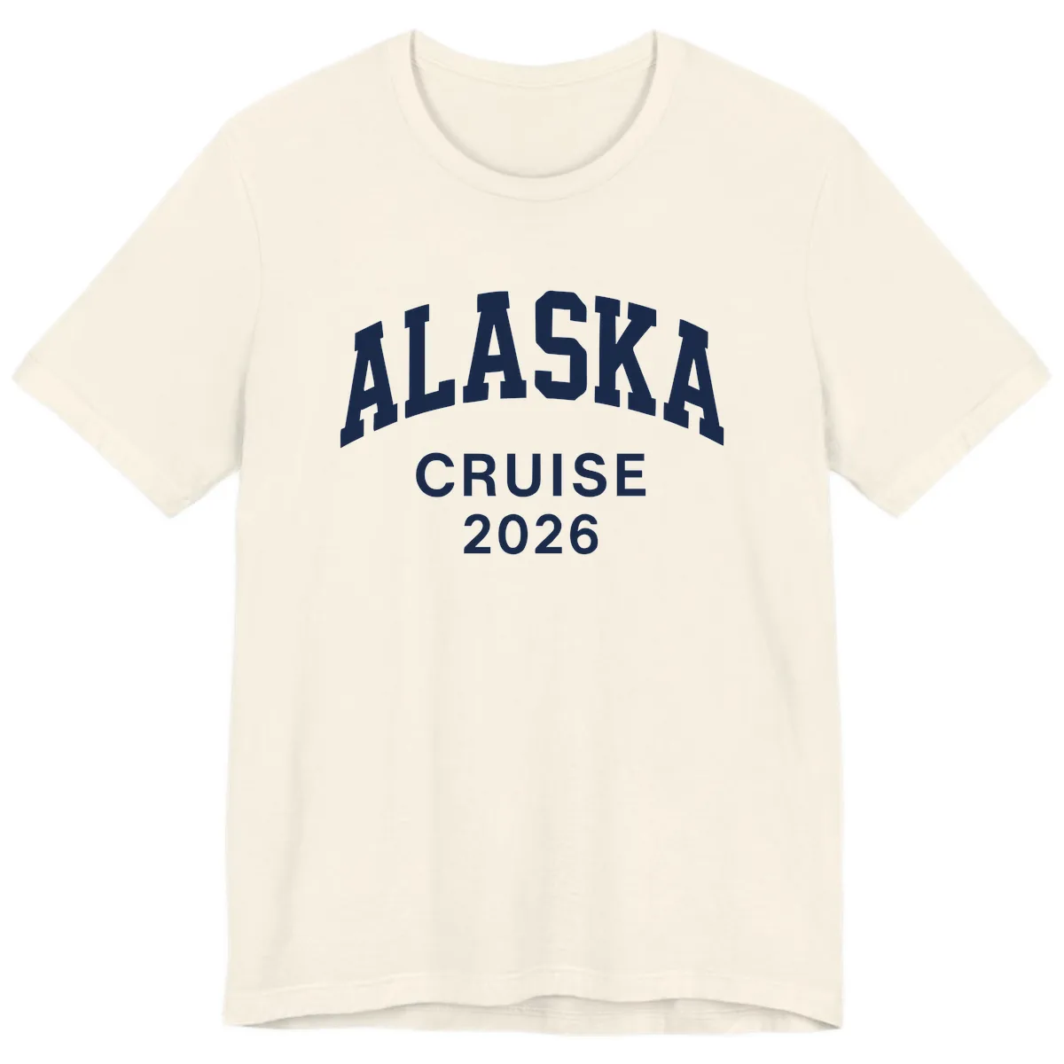 Alaska Cruise 2026 Bold Text Design Premium T-Shirt in Natural