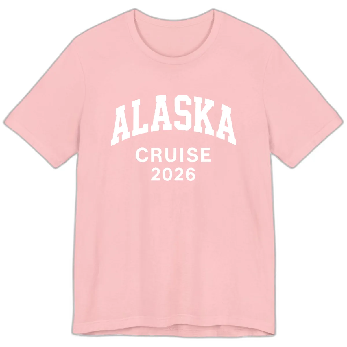 Alaska Cruise 2026 Bold Text Design Premium T-Shirt in Pink