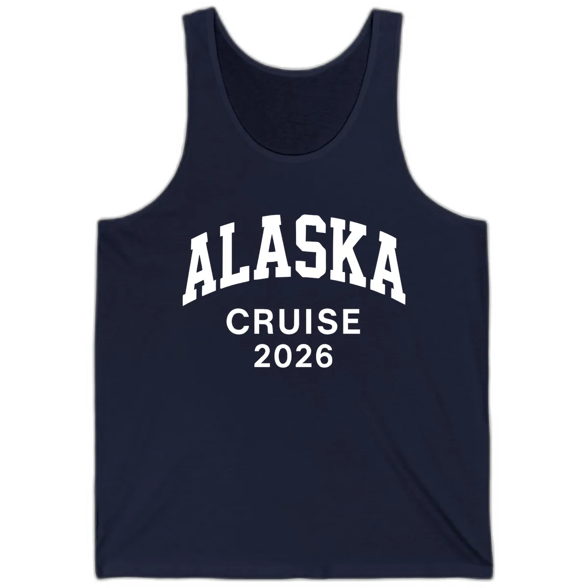 Alaska Cruise 2026 Bold Text Design Tank in Navy