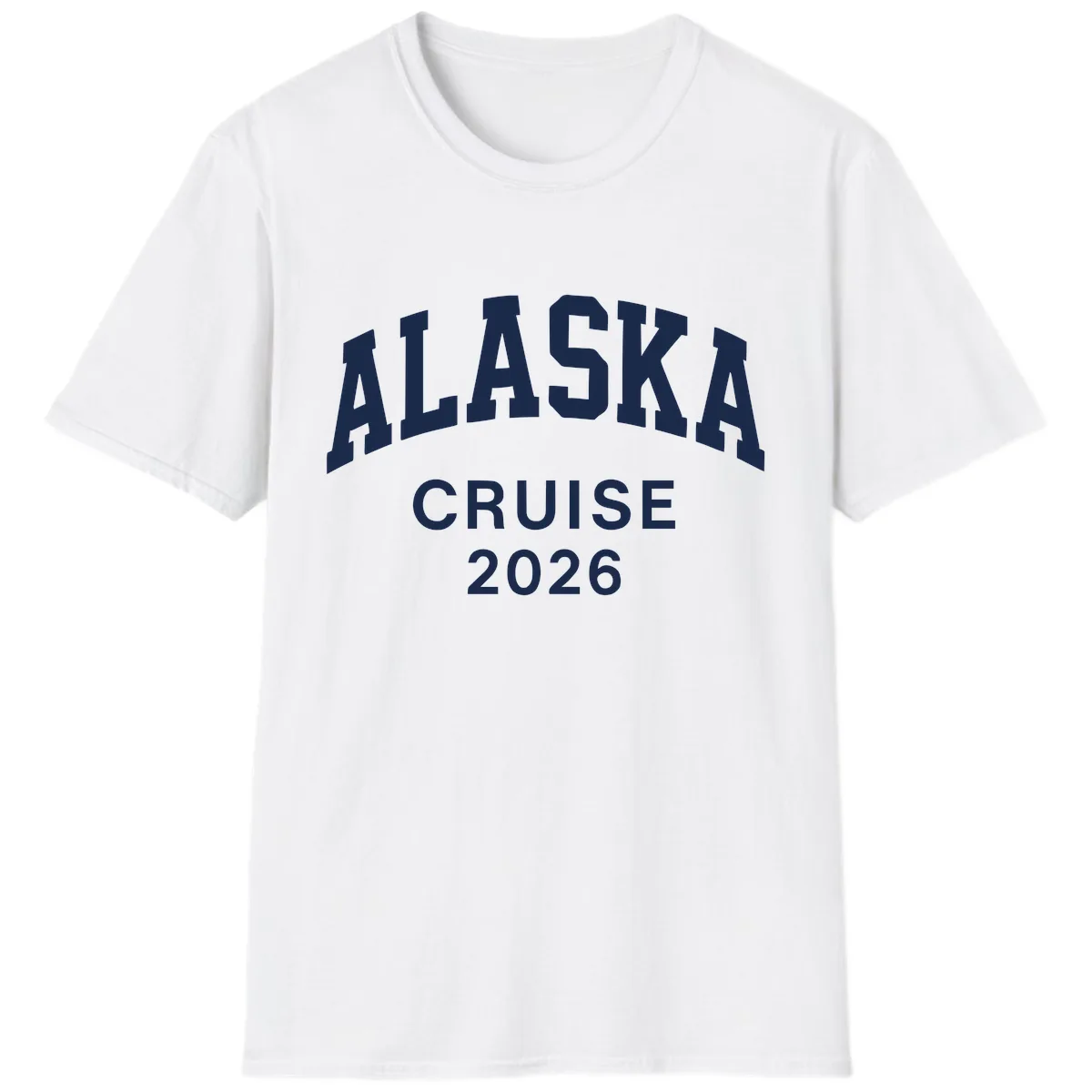 Alaska Cruise 2026 Bold Text Design T-Shirt in White