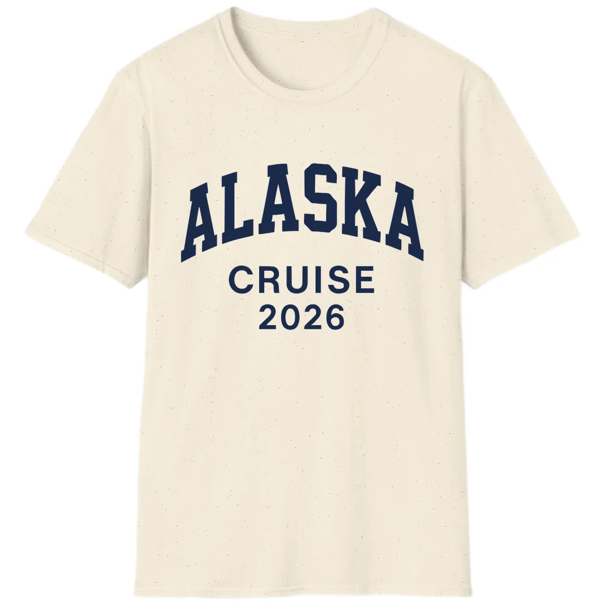 Alaska Cruise 2026 Bold Text Design T-Shirt in Natural