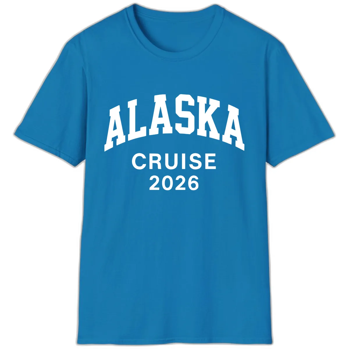 Alaska Cruise 2026 Bold Text Design T-Shirt in Sapphire