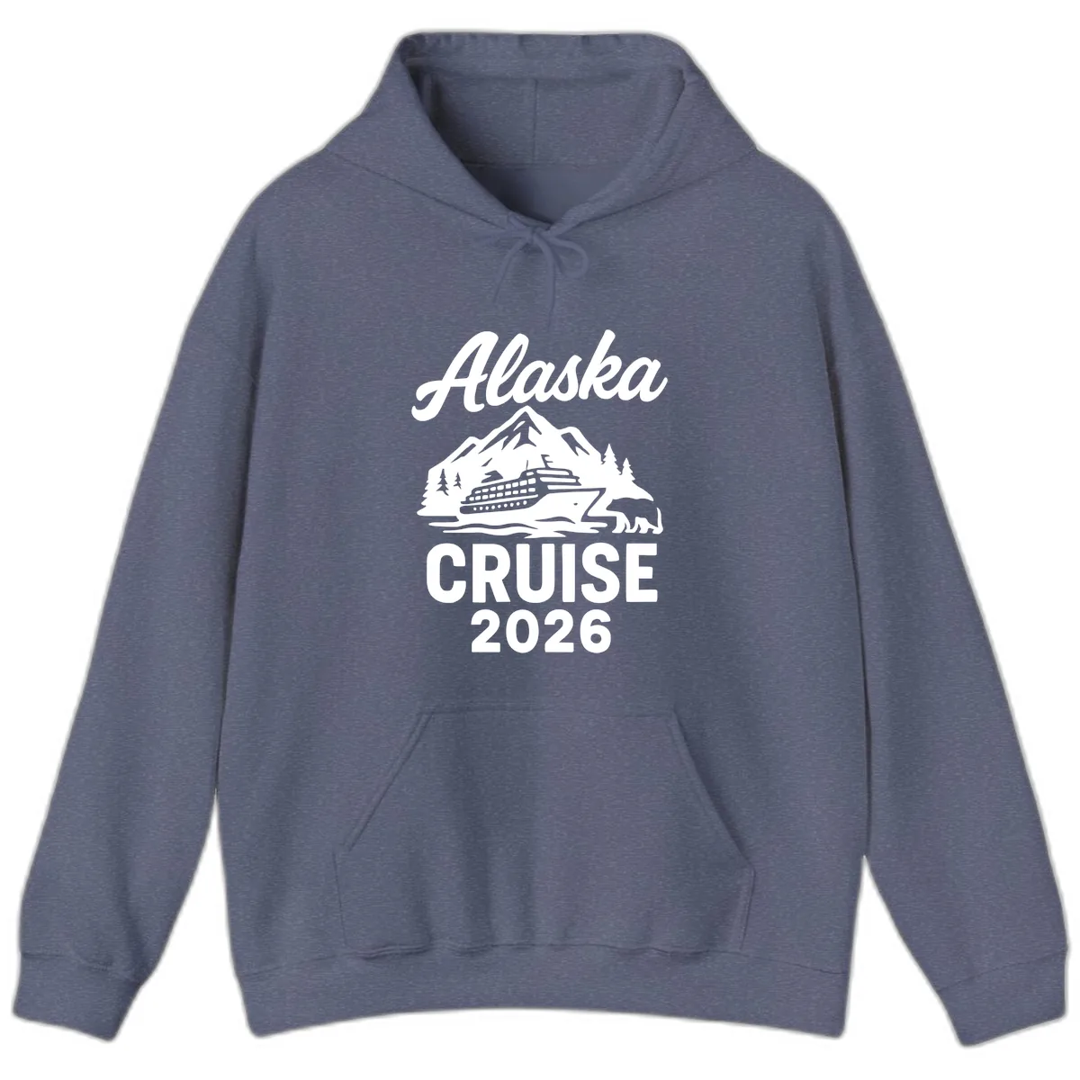 Alaska Cruise 2026 Adventure Hoodie in Heather Navy