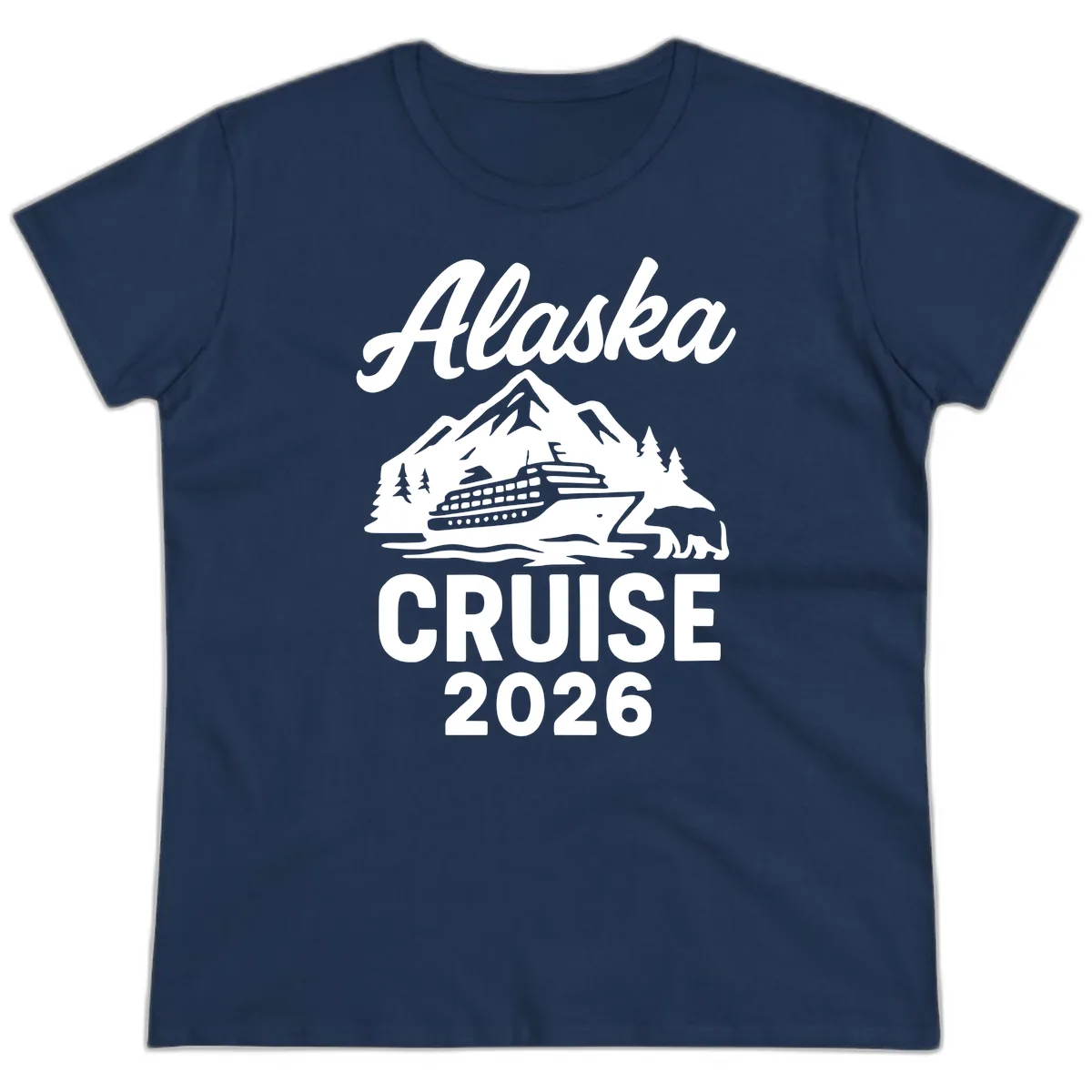 Alaska Cruise 2026 Adventure Ladies Tee in Navy
