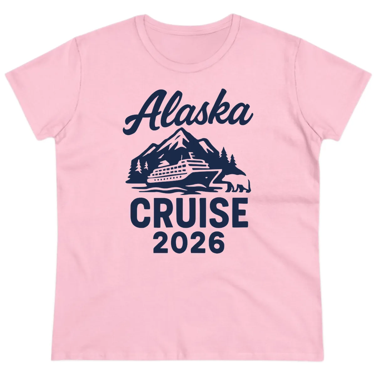 Alaska Cruise 2026 Adventure Ladies Tee in Light Pink