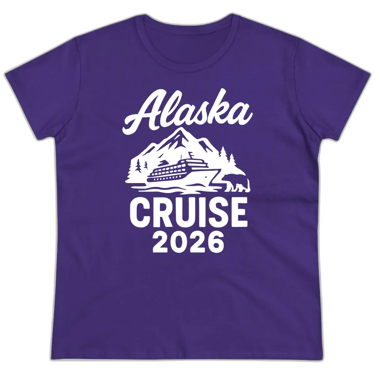 Alaska Cruise 2026 Adventure Ladies Tee in Purple