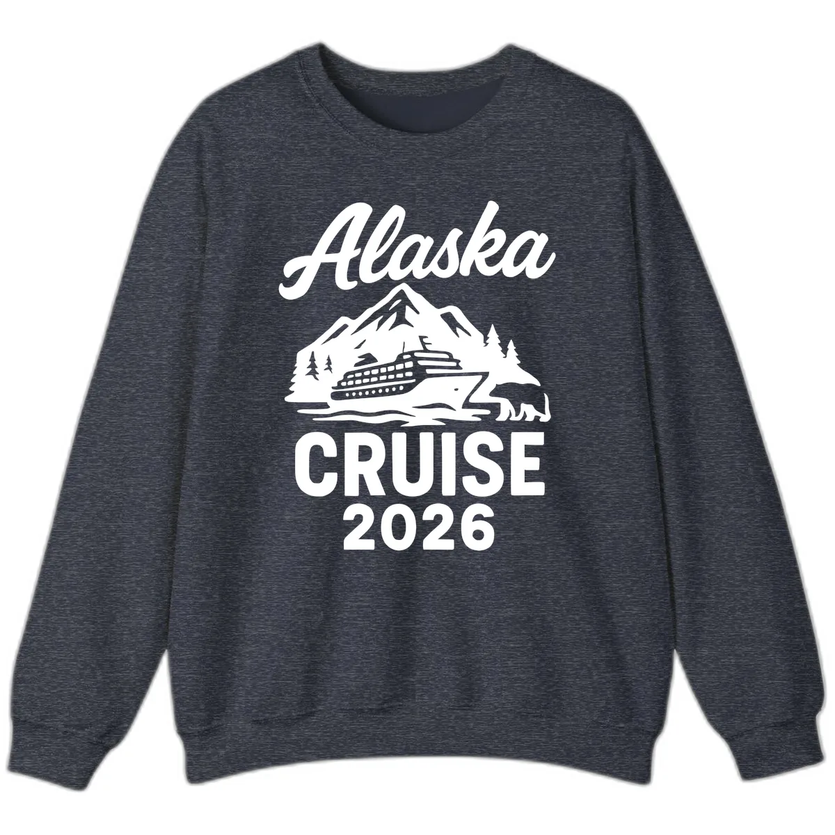 Alaska Cruise 2026 Adventure Sweatshirt in Heather Sport Dark Navy