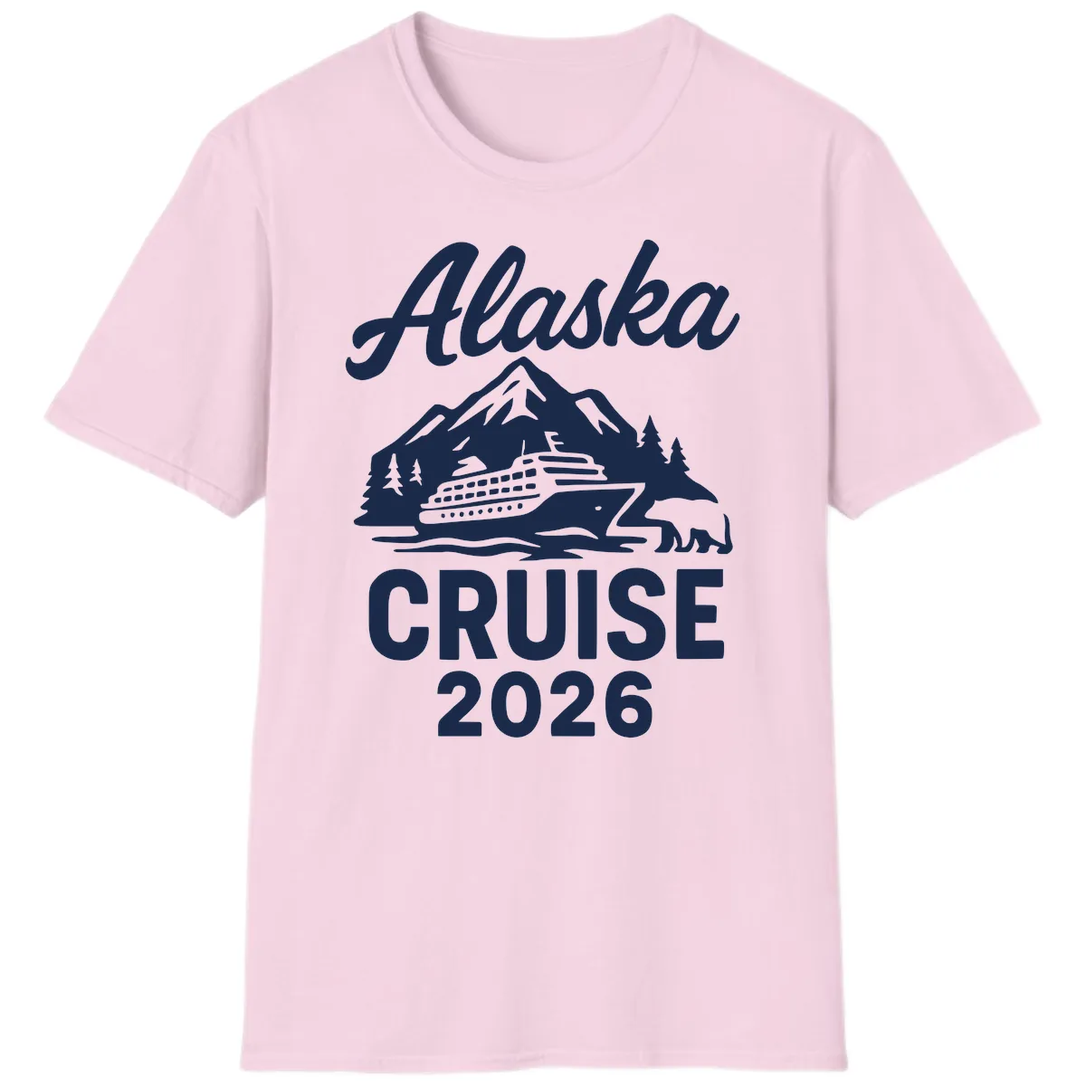 Alaska Cruise 2026 Adventure T-Shirt in Light Pink