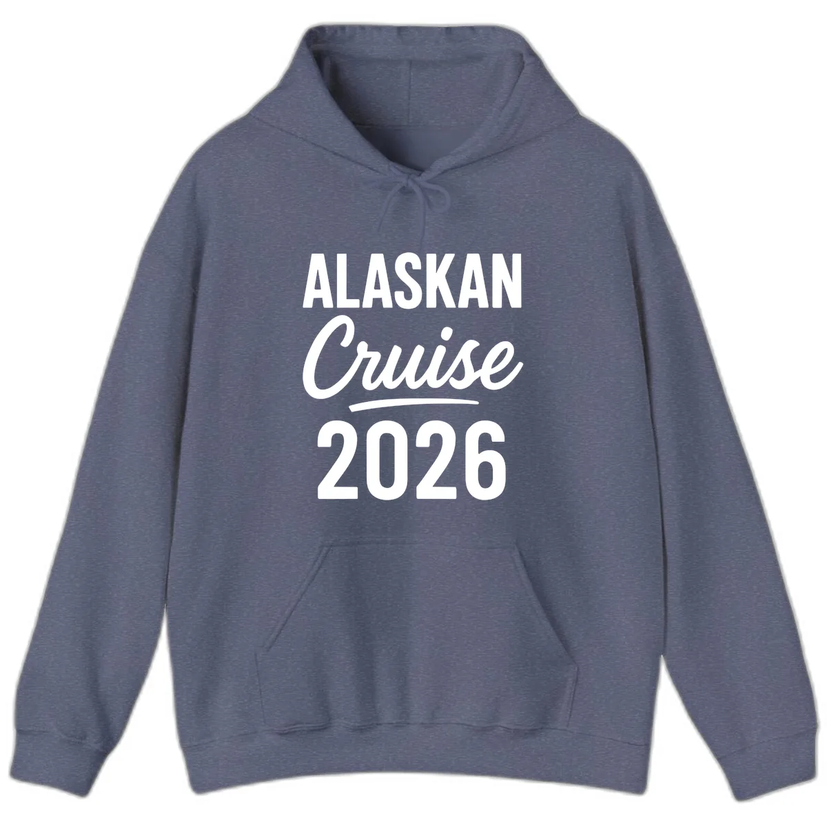 Alaskan Cruise 2026 Hoodie in Heather Navy