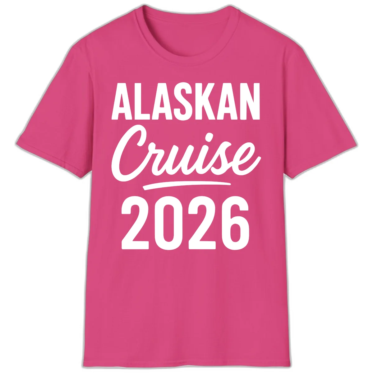 Alaskan Cruise 2026 T-Shirt in Heliconia