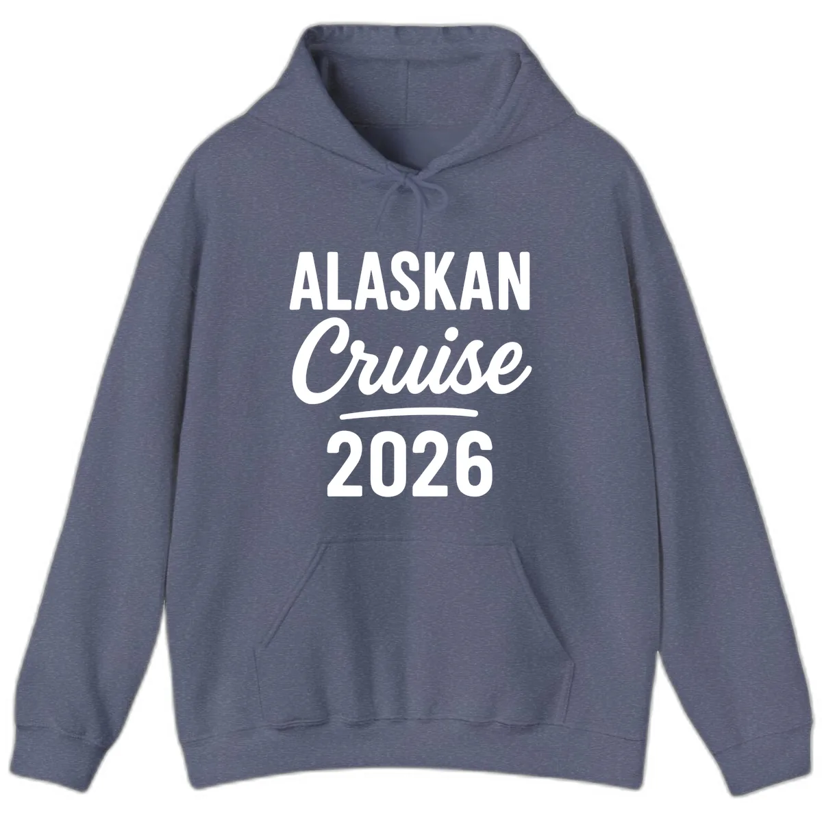 Alaskan Cruise 2026 Hoodie in Heather Navy