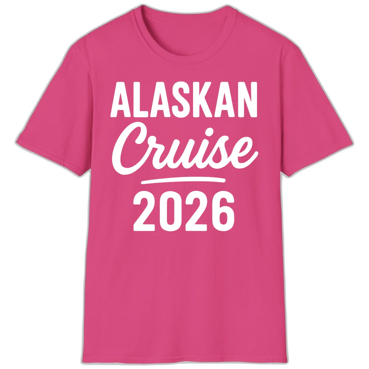 Alaskan Cruise 2026 T-Shirt in Heliconia