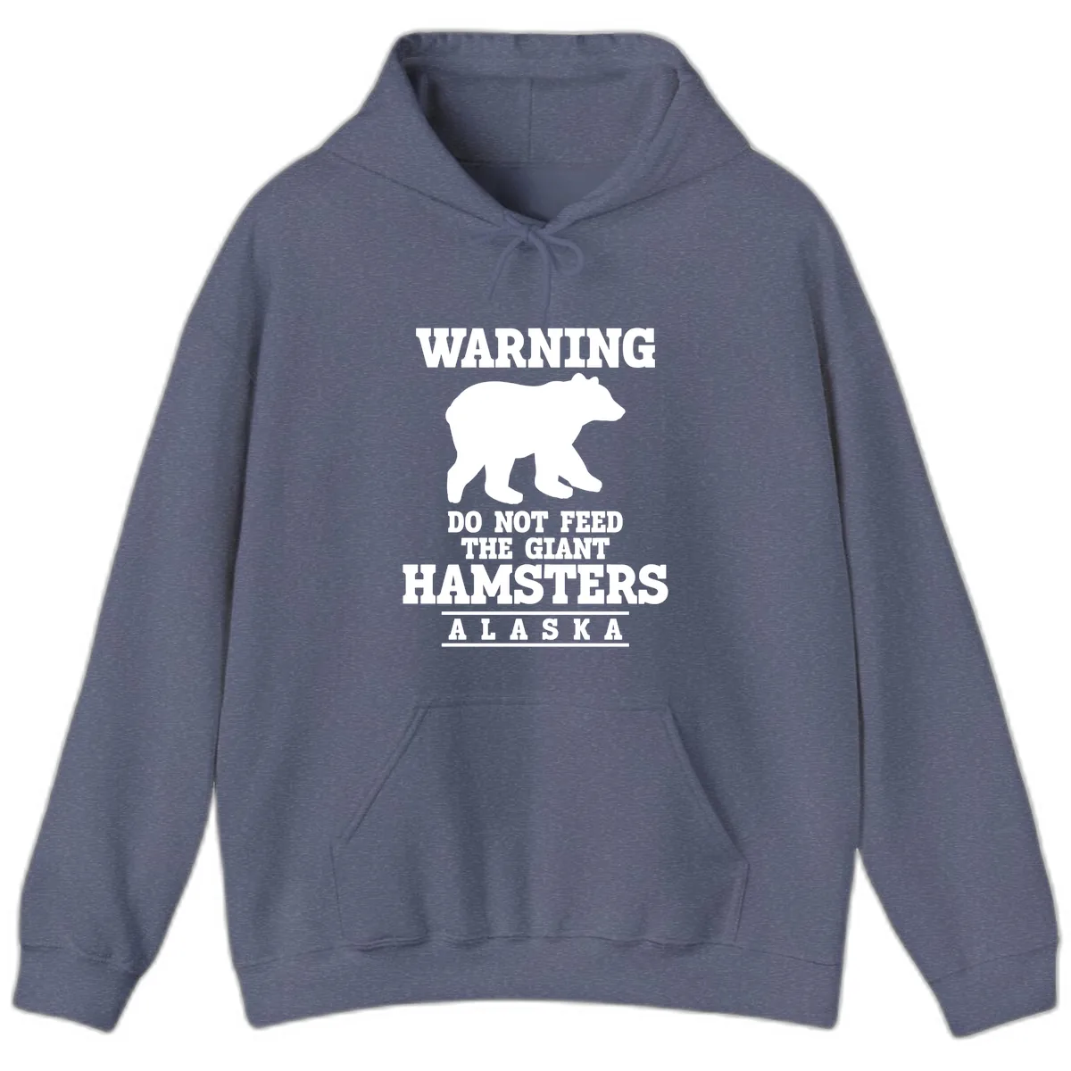 Do Not Feed The Giant Hamsters Hoodie in Heather Navy