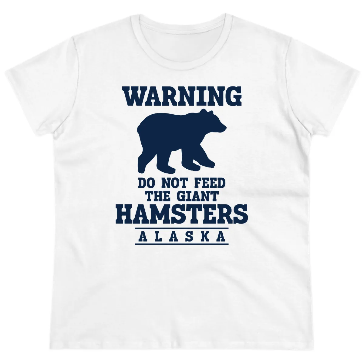 Do Not Feed The Giant Hamsters Ladies Tee in White