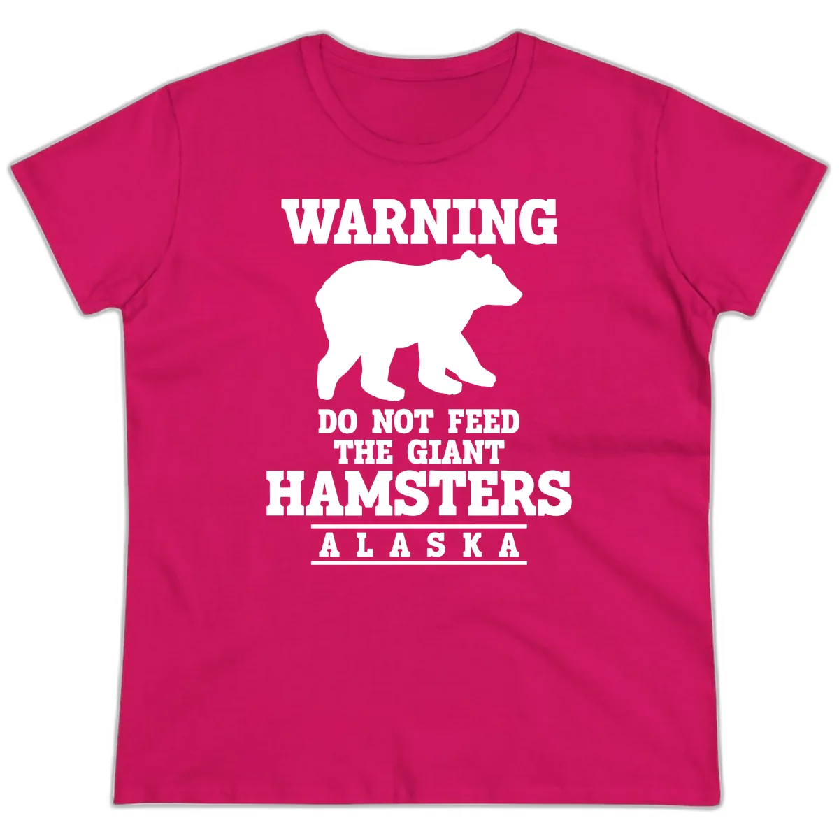 Do Not Feed The Giant Hamsters Ladies Tee in Heliconia