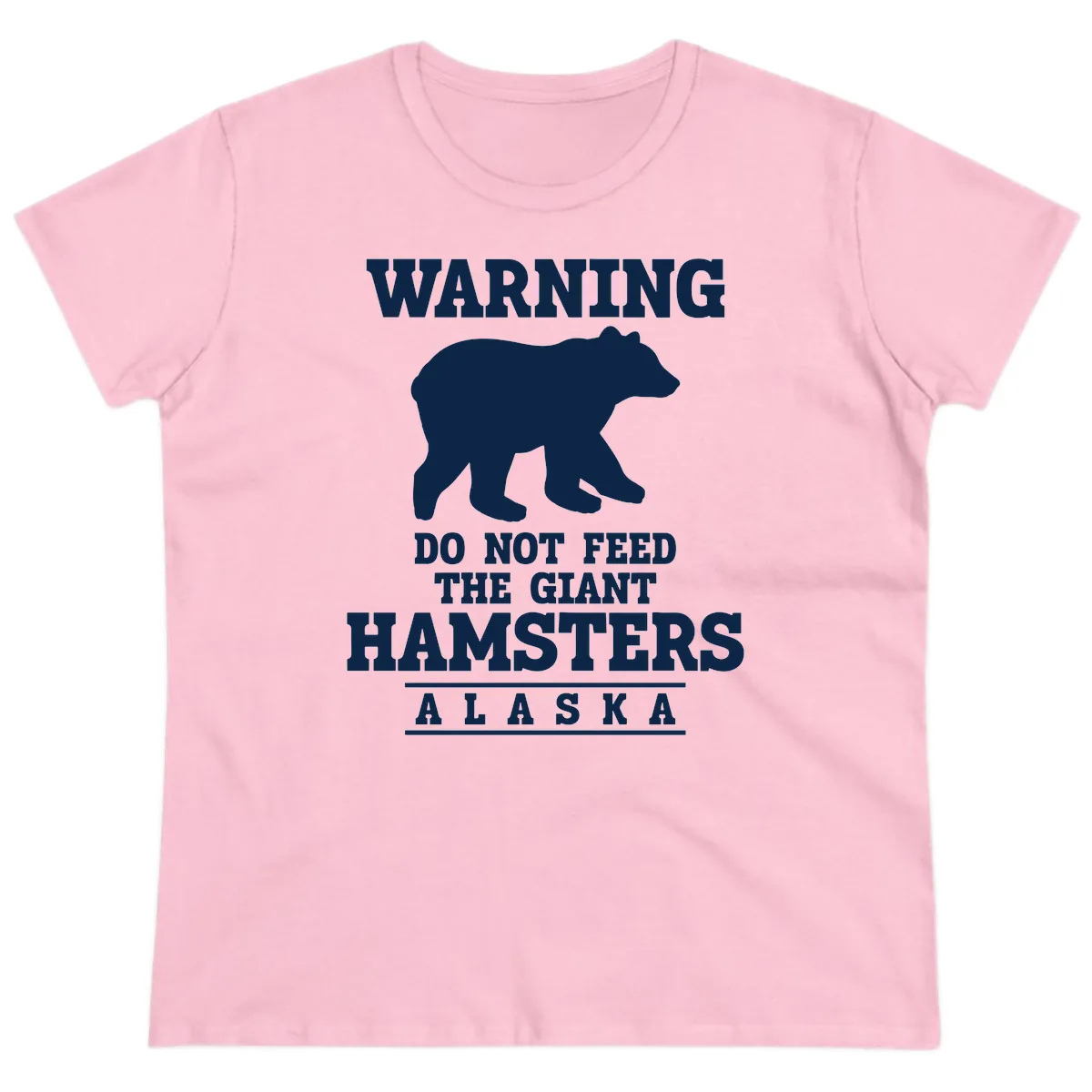 Do Not Feed The Giant Hamsters Ladies Tee in Light Pink