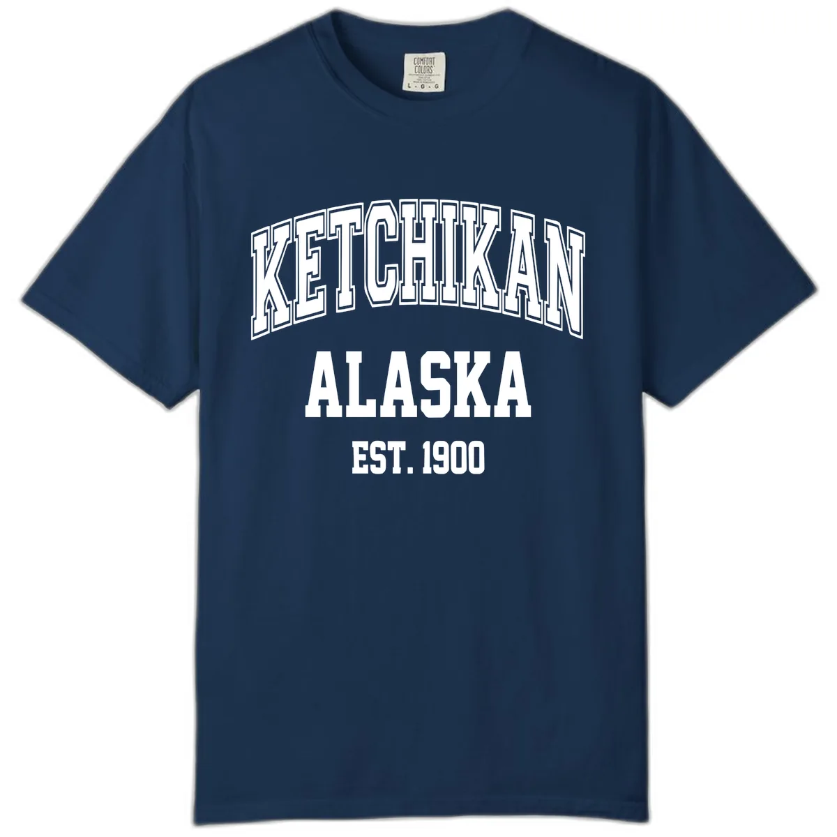 Ketchikan Alaska Est 1900 Comfort Color in Navy