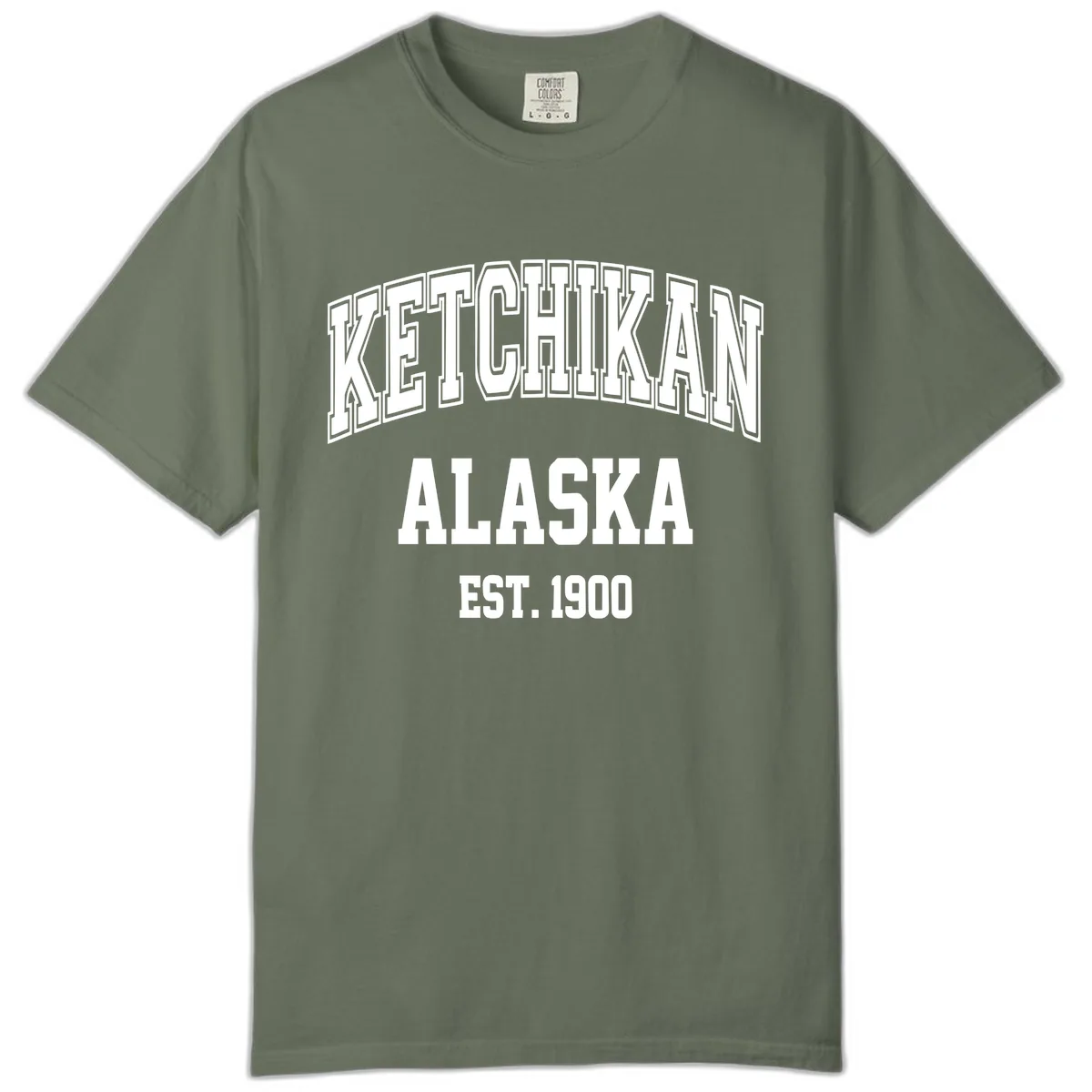 Ketchikan Alaska Est 1900 Comfort Color in Moss