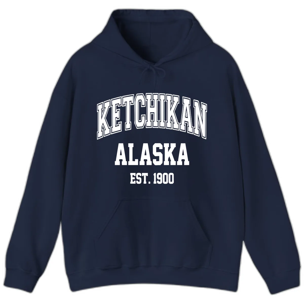 Ketchikan Alaska Est 1900 Hoodie in Navy