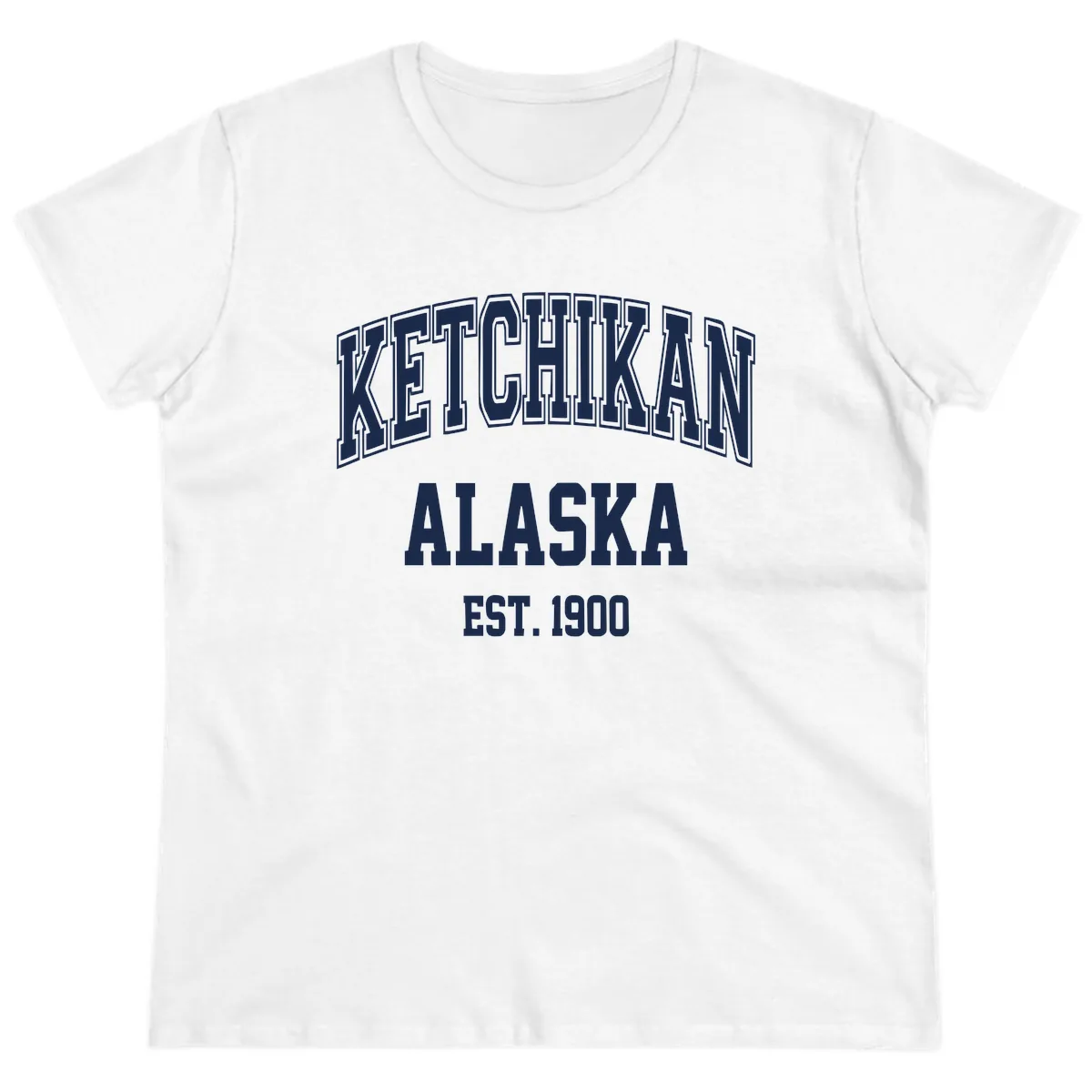 Ketchikan Alaska Est 1900 Ladies Tee in White