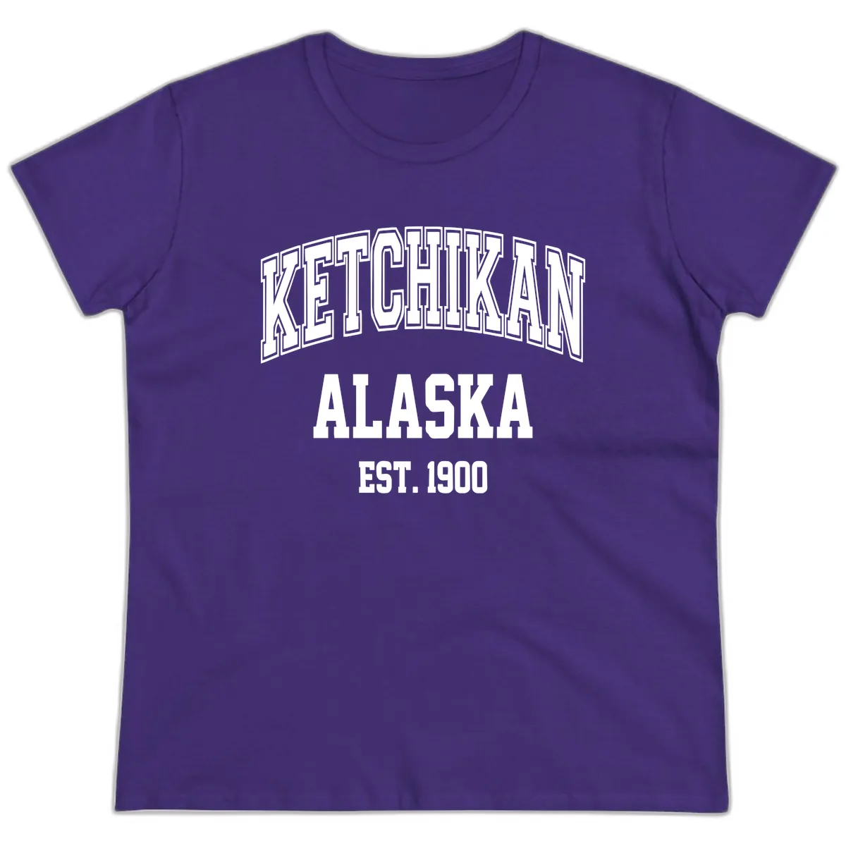 Ketchikan Alaska Est 1900 Ladies Tee in Purple