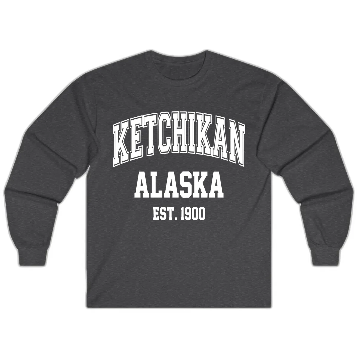 Ketchikan Alaska Est 1900 Long Sleeve in Dark Heather