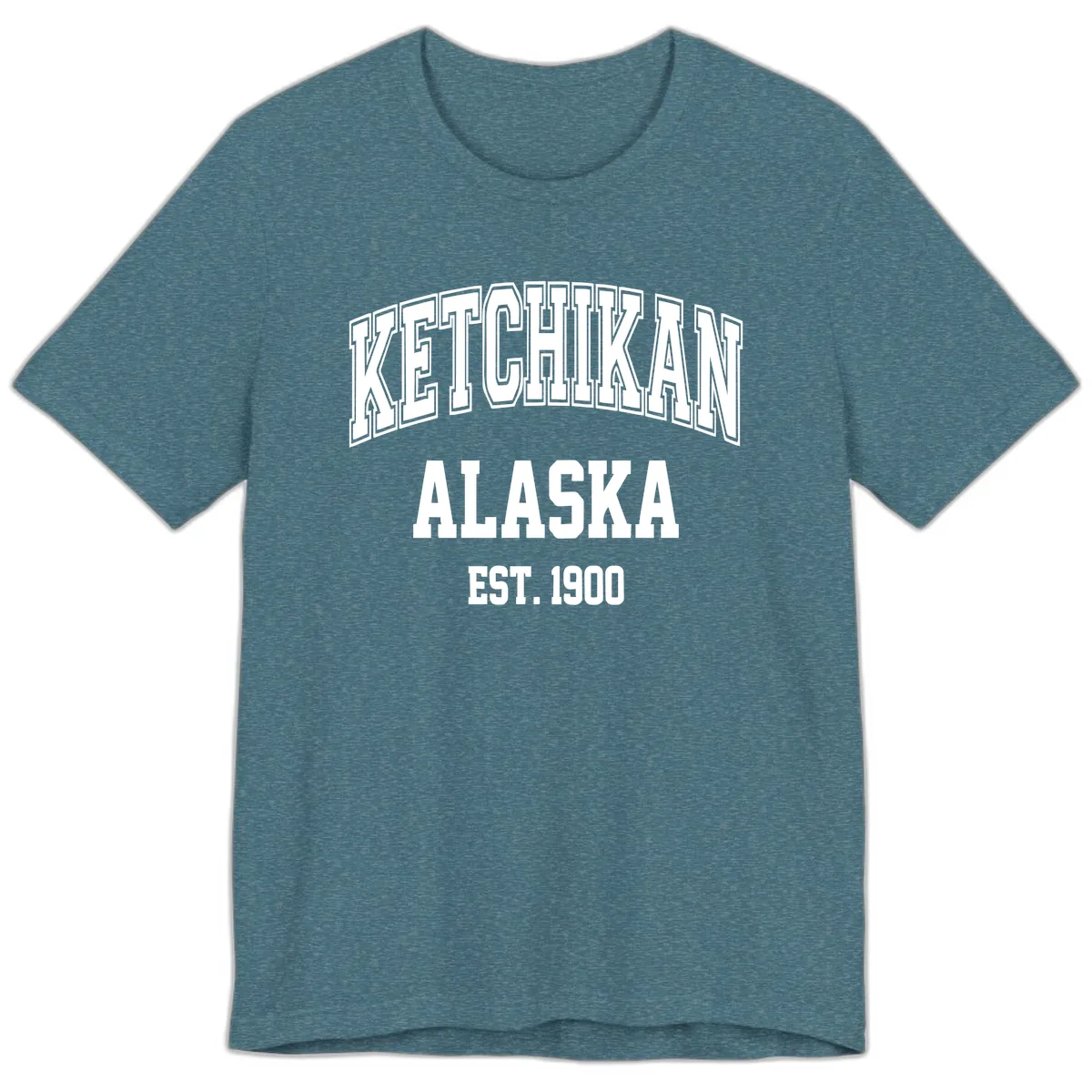 Ketchikan Alaska Est 1900 Premium T-Shirt in Heather Deep Teal