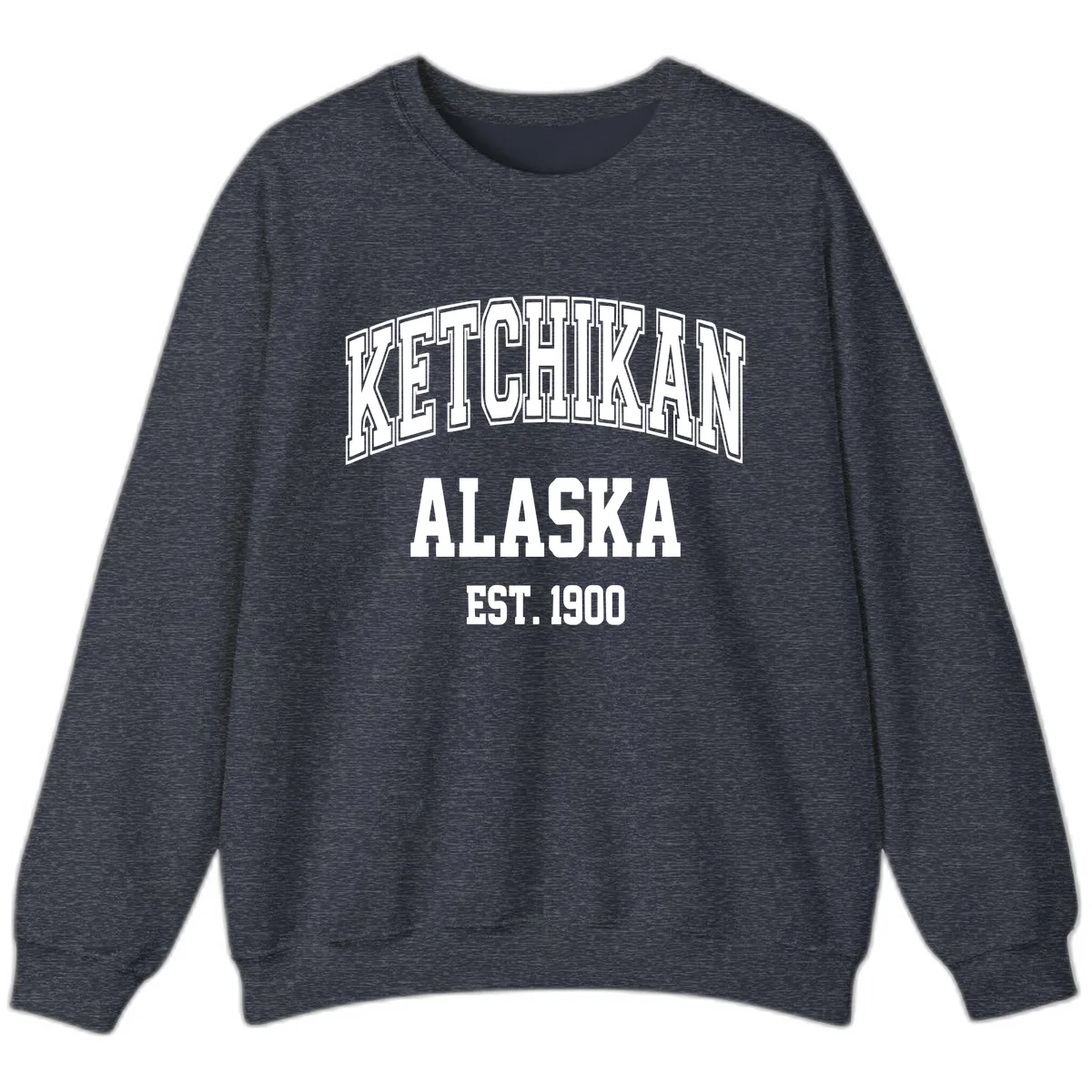 Ketchikan Alaska Est 1900 Sweatshirt in Heather Sport Dark Navy