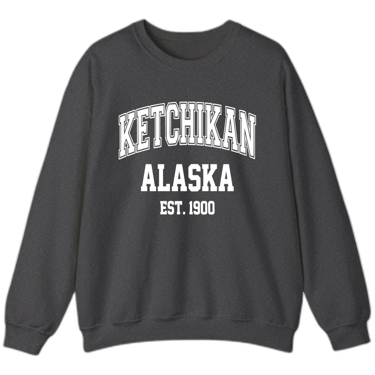 Ketchikan Alaska Est 1900 Sweatshirt in Dark Heather