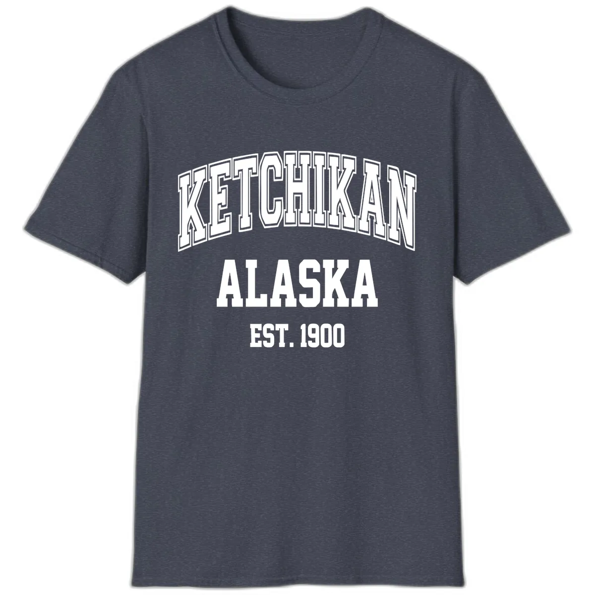Ketchikan Alaska Est 1900 T-Shirt in Heather Navy